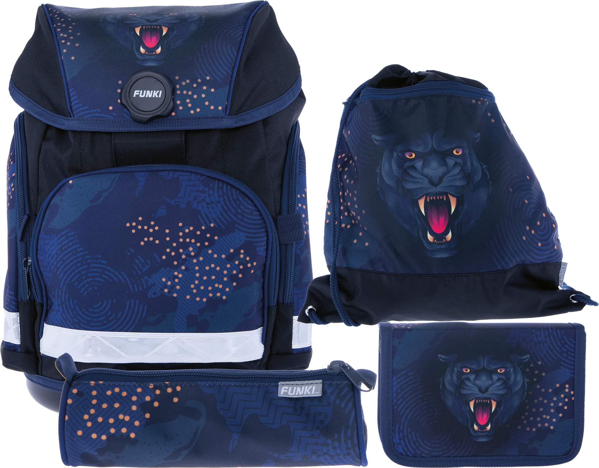 Funki Schulrucksack-Set Joy-Bag 4teilig Panther<br>