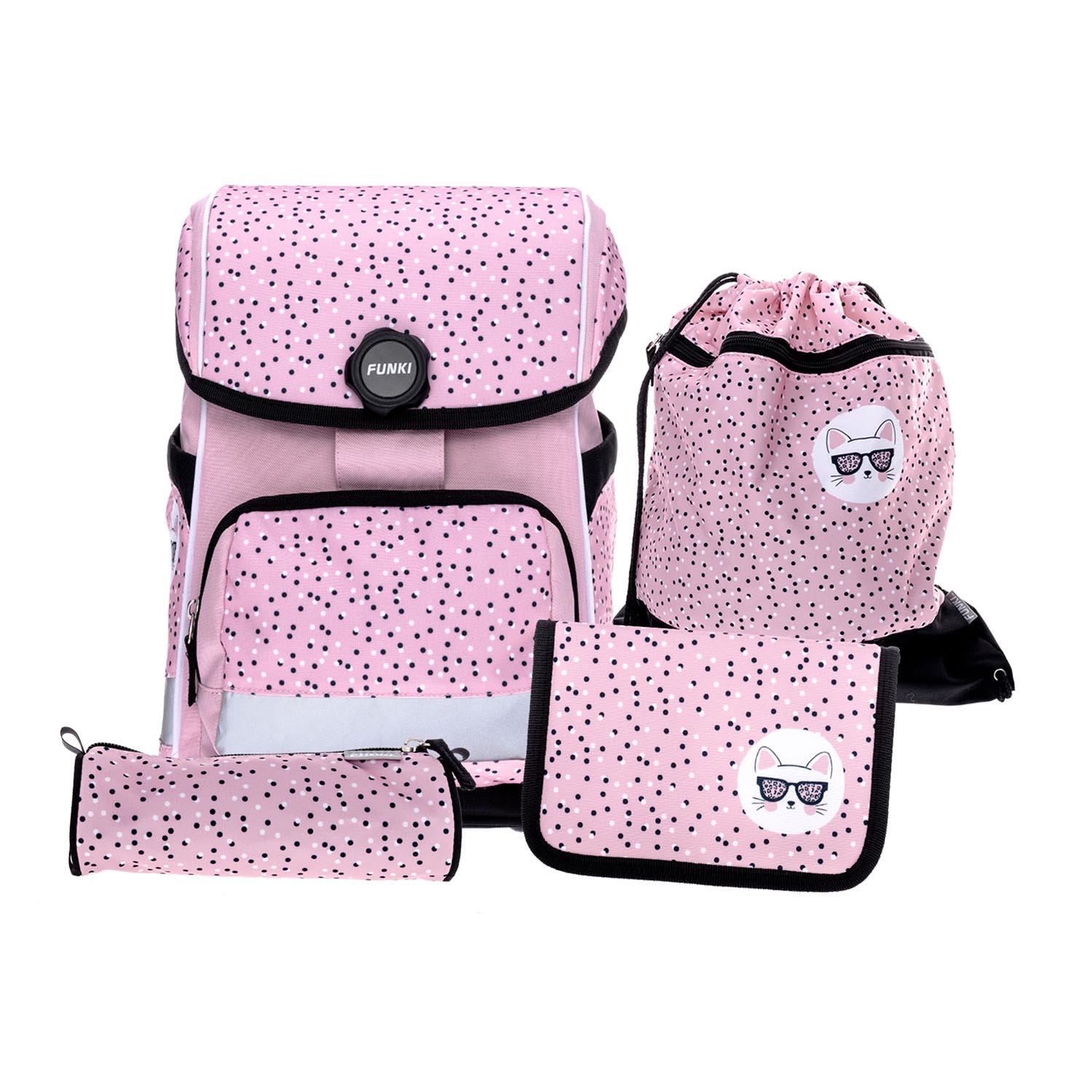 FUNKI Cuby-Bag Set Pink Cat 6014.007 rose 5 pièces