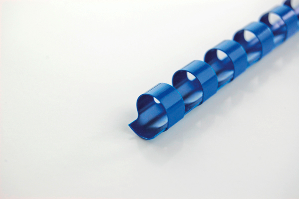 GBC Baguettes de reliure 6mm A4 4028233 bleu, 21 anneaux 100 pcs.