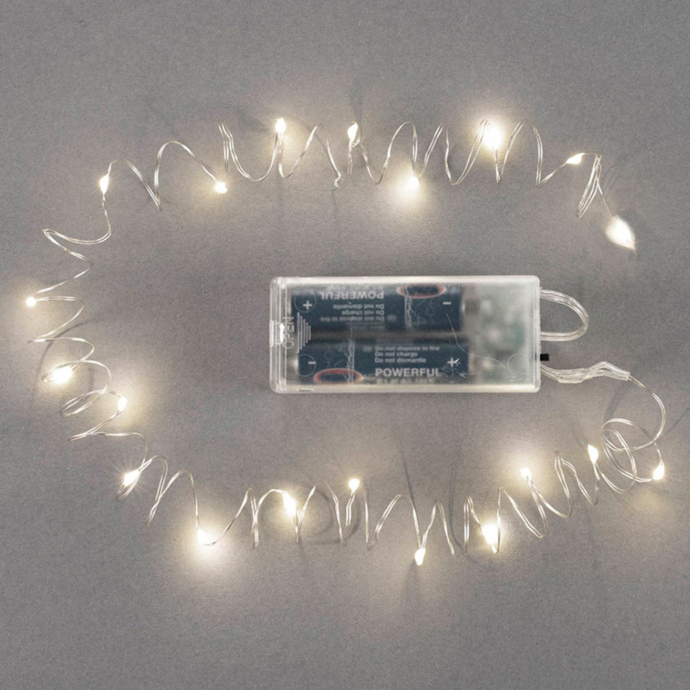 photo GLOREX Guirlande lumineuse LED 2m 61210534 blanc chaud 20 pièces