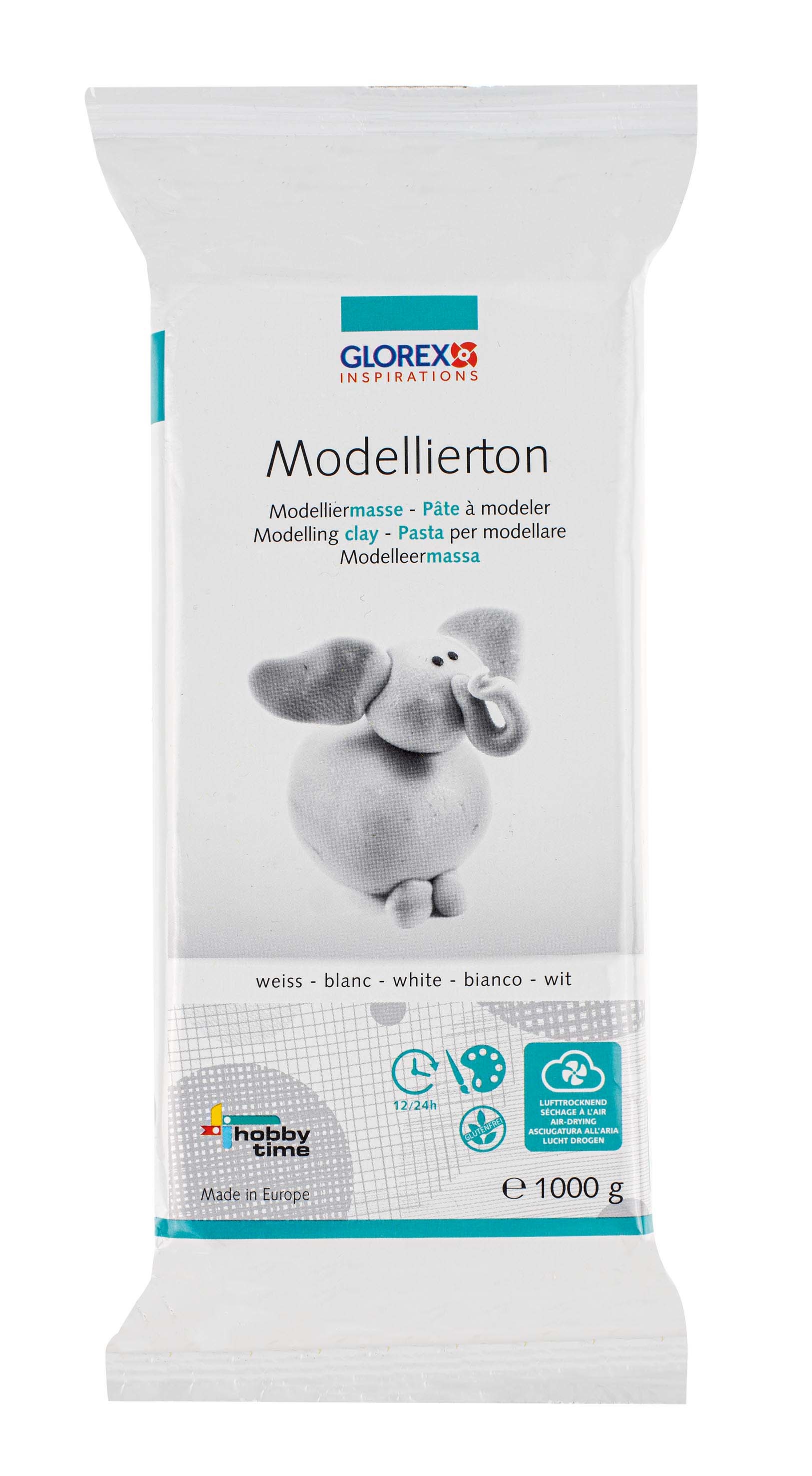 photo GLOREX Argile à modeler 1kg 61780712 blanc, durcissant à l'air