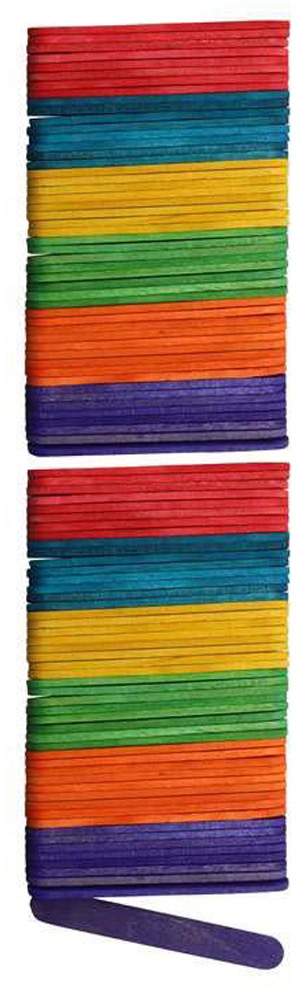 photo GLOREX Bâtonnets de bois 8x65mm 62200910 assortis 100 pièces
