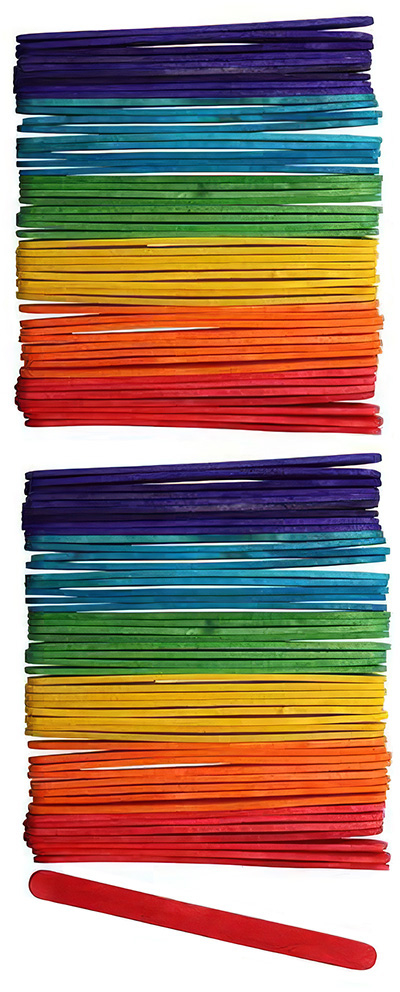 photo GLOREX Bâtonnets de bois 10x114mm 62200911 assortis 100 pièces