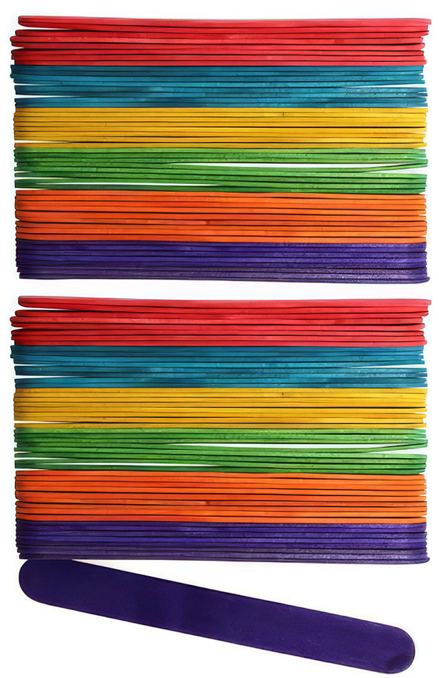 photo GLOREX Bâtonnets de bois 18x150mm 62200912 assortis 100 pièces