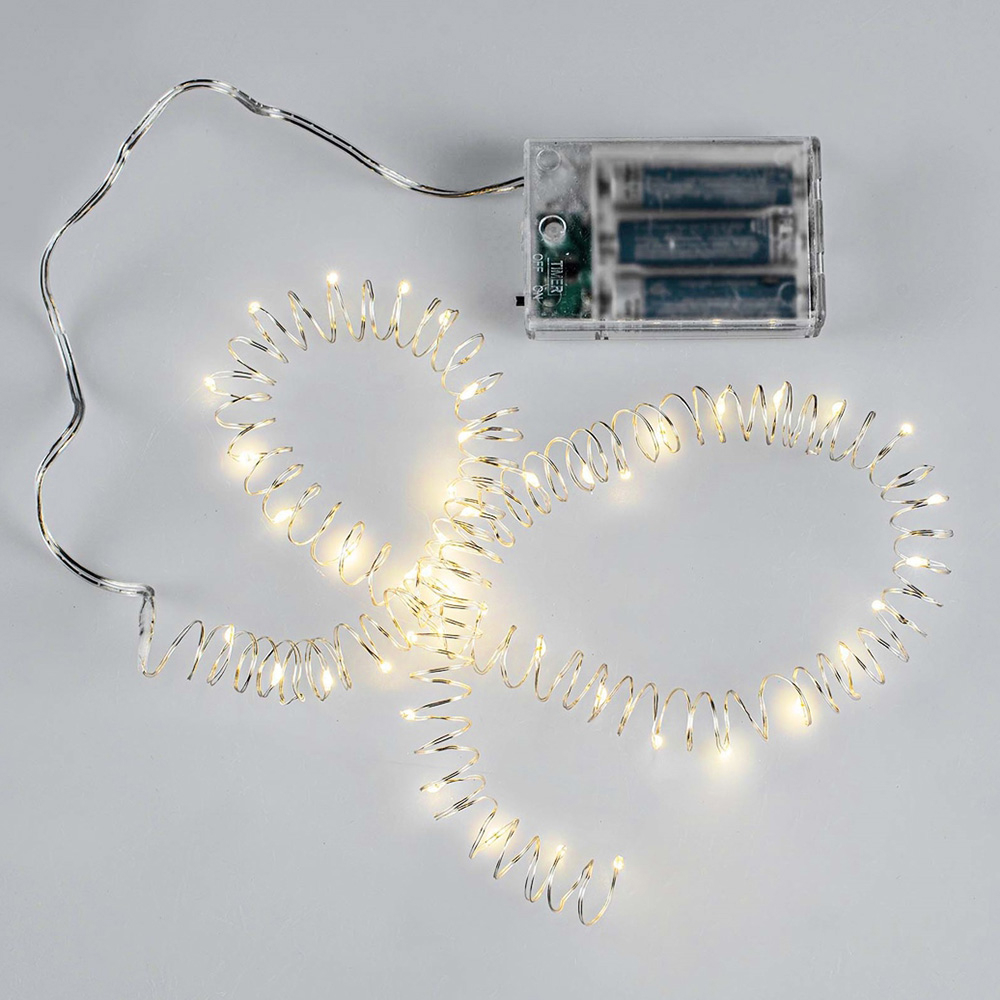 photo GLOREX Guirlande lumineuse LED 4m 67036800 blanc chaud 40 pièces