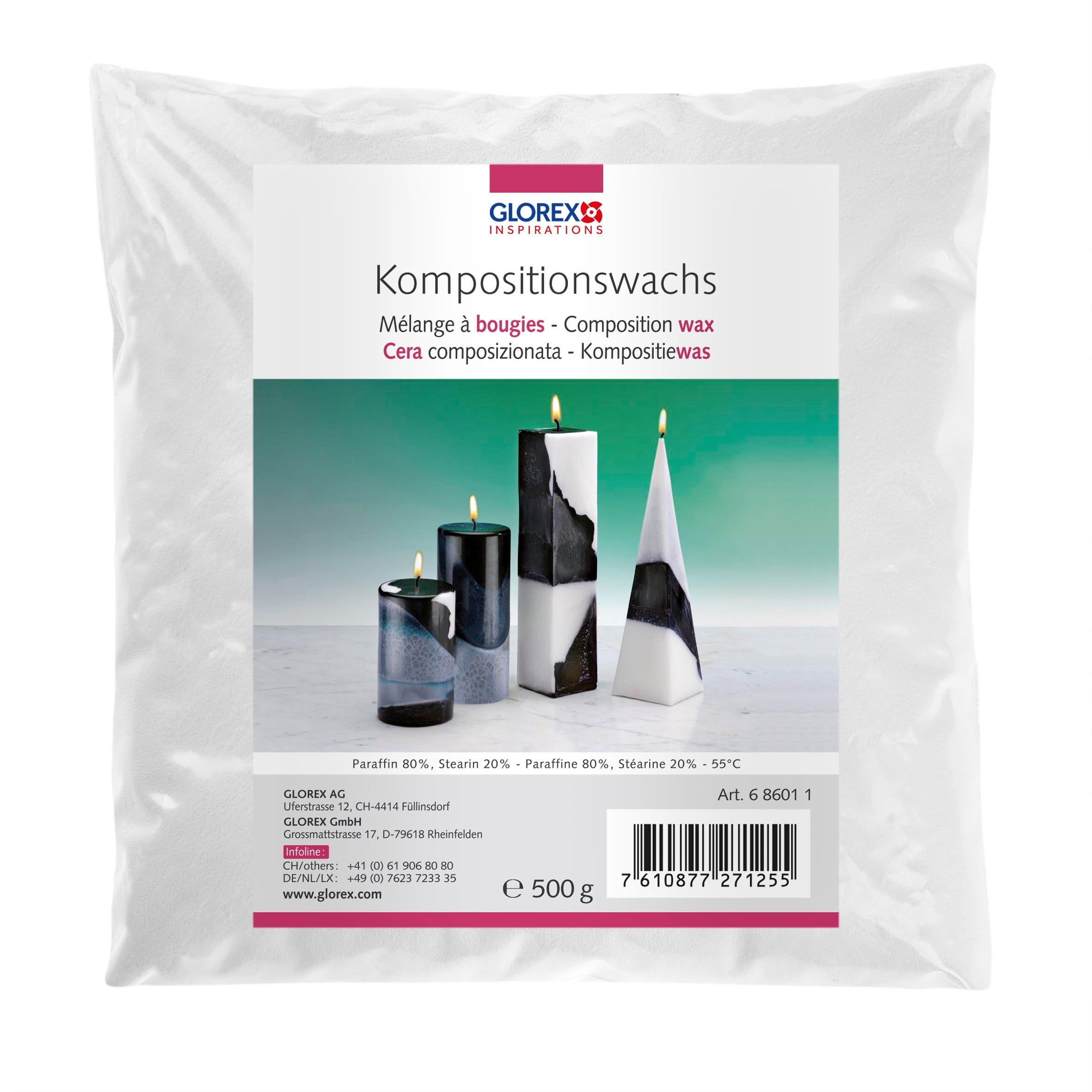 photo GLOREX Cire composite 500g 686011 mélange de cire