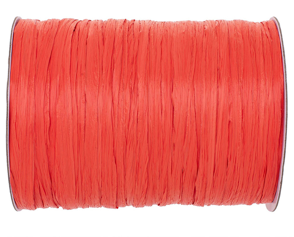 photo GLOREX Raphia mat 100m 69400603 rouge corail