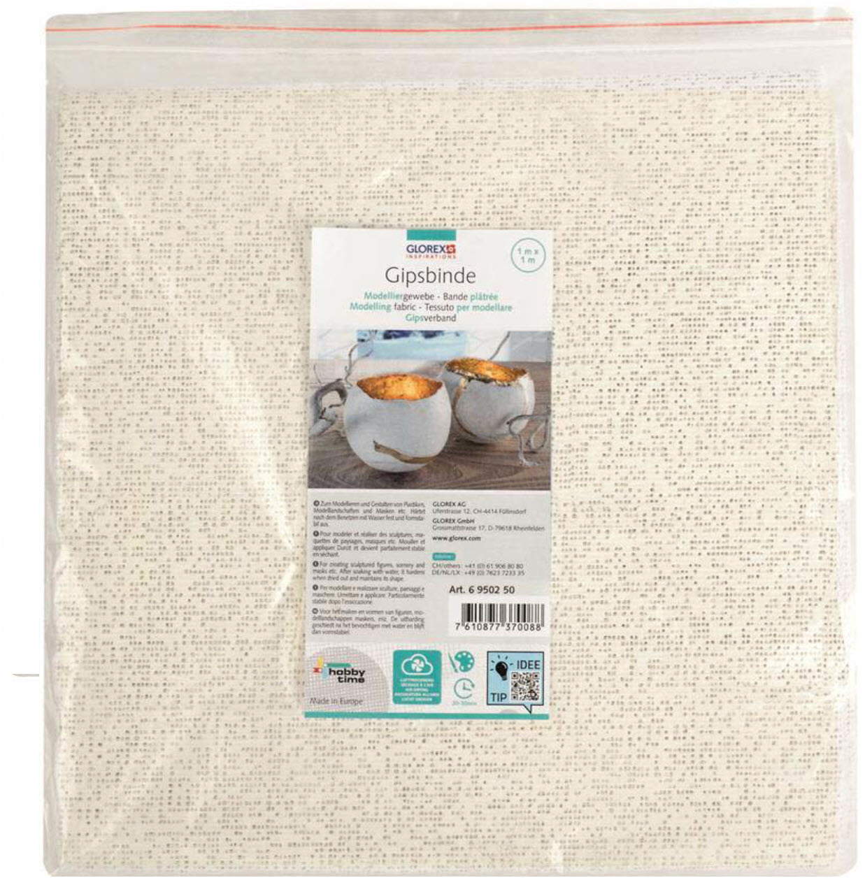 photo GLOREX Bande de plâtre 1x1m 6950250 Tissu de modelage