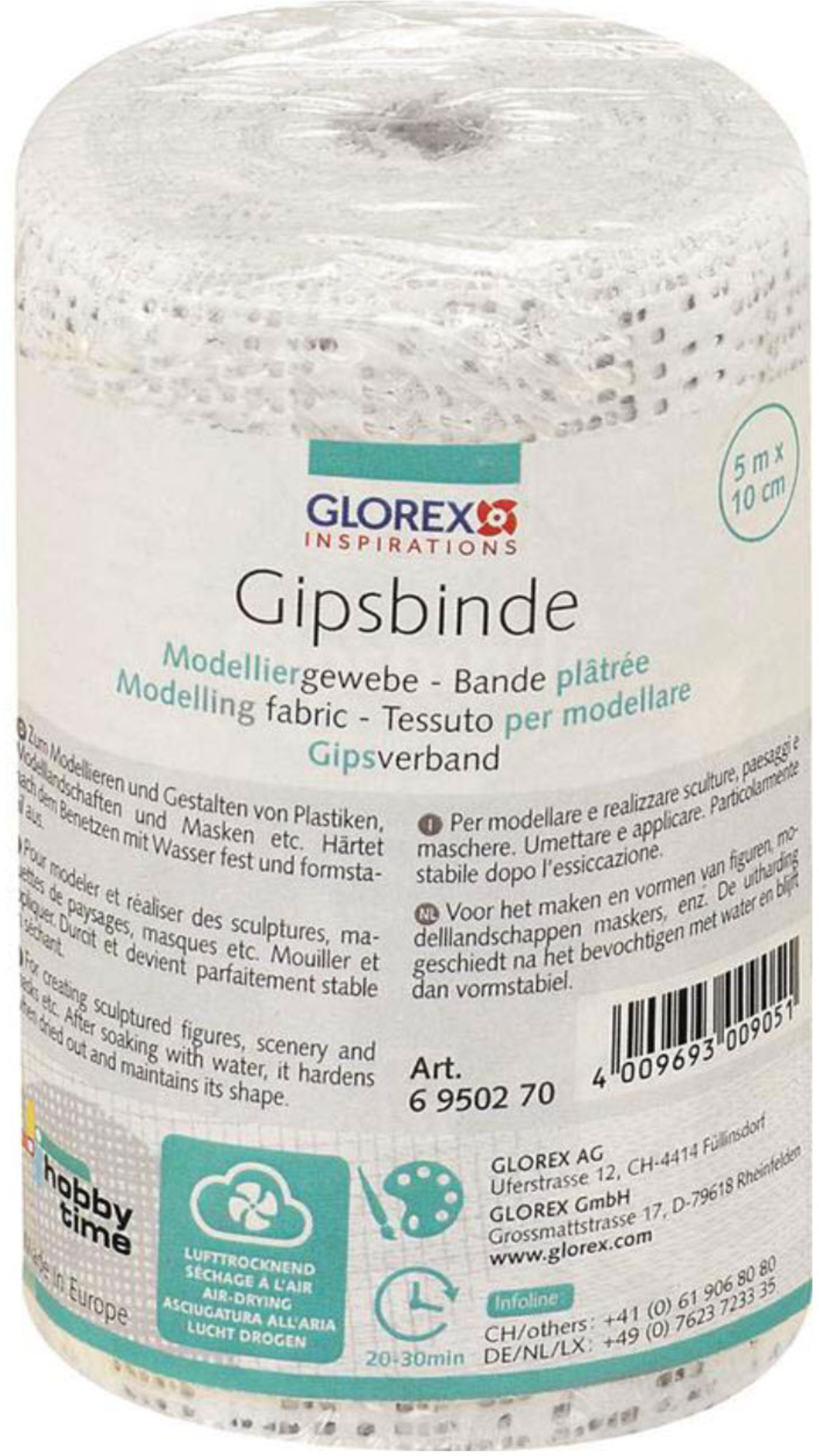 photo GLOREX Bande de plâtre 10cmx5m 6950270 Tissu de modelage