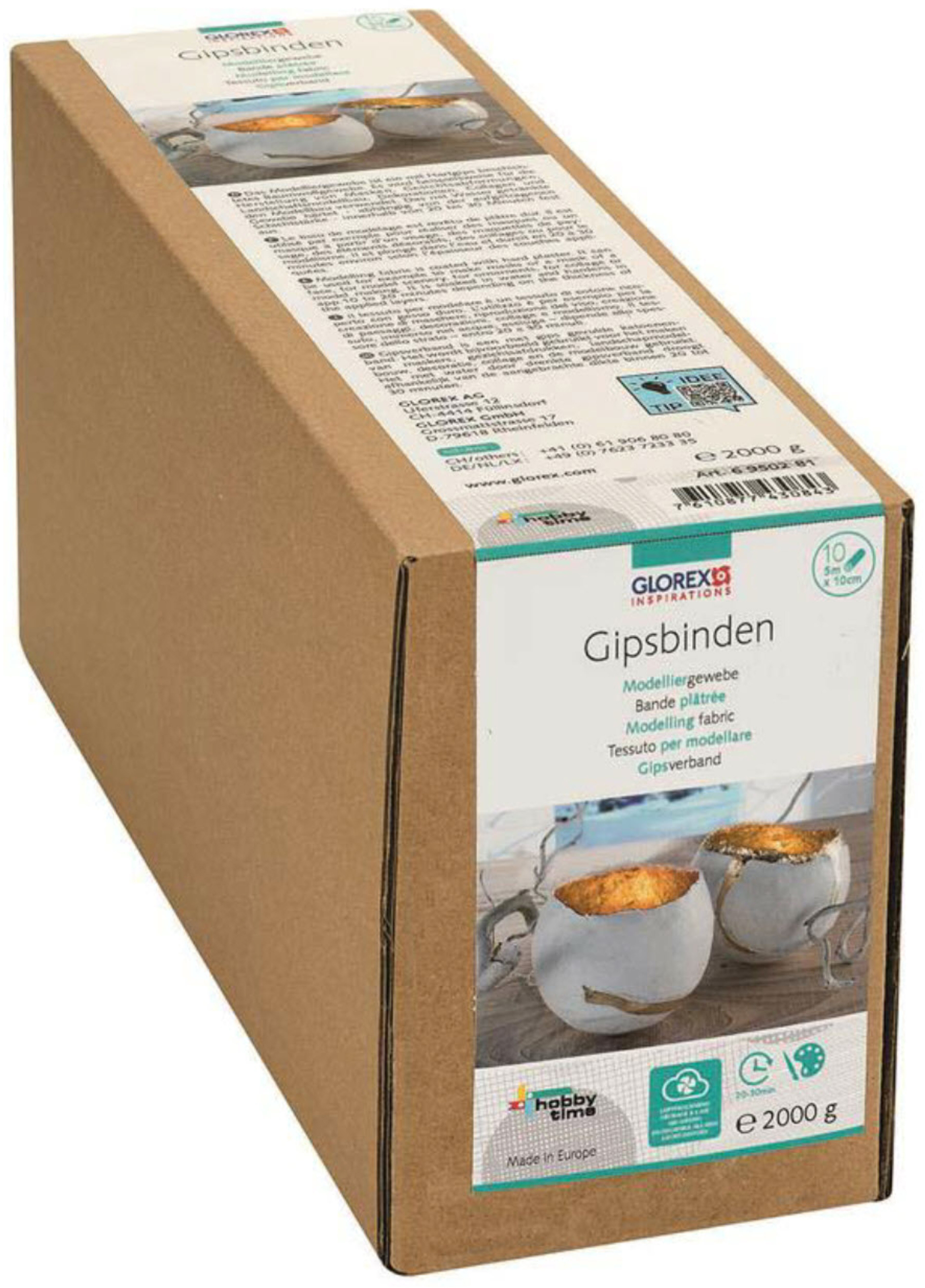 photo GLOREX Bandes de plâtre 10cmx5m 6950281 Tissu de modelage 10 rouleaux