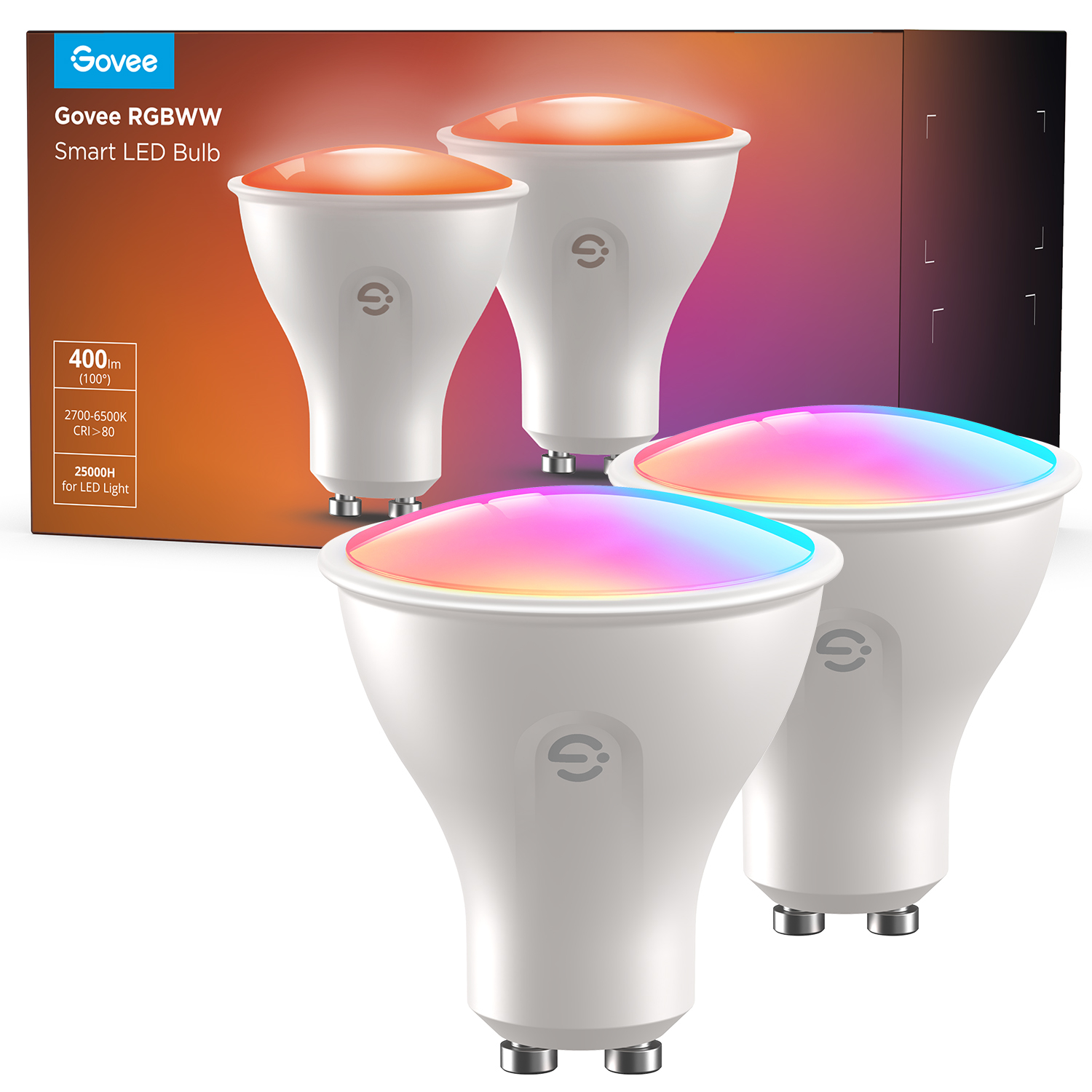 photo GOVEE Smart Ampoule LED GU10 B600D3C1 2-Pack, Wifi & Bluetooth