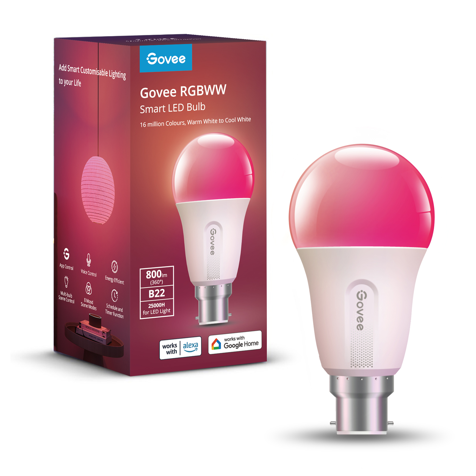 photo GOVEE Smart LED ampoule E27 H6004CC1 Wifi & Bluetooth, 800Lumen