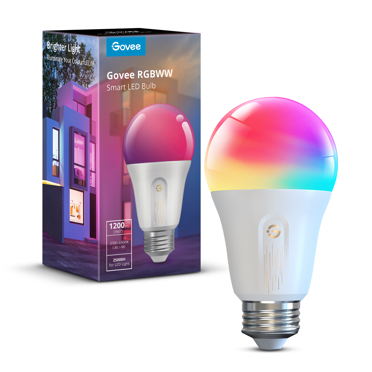 photo GOVEE Smart Ampoule LED E27 H60093C1 Wifi & Bluetooth, 1200Lumen