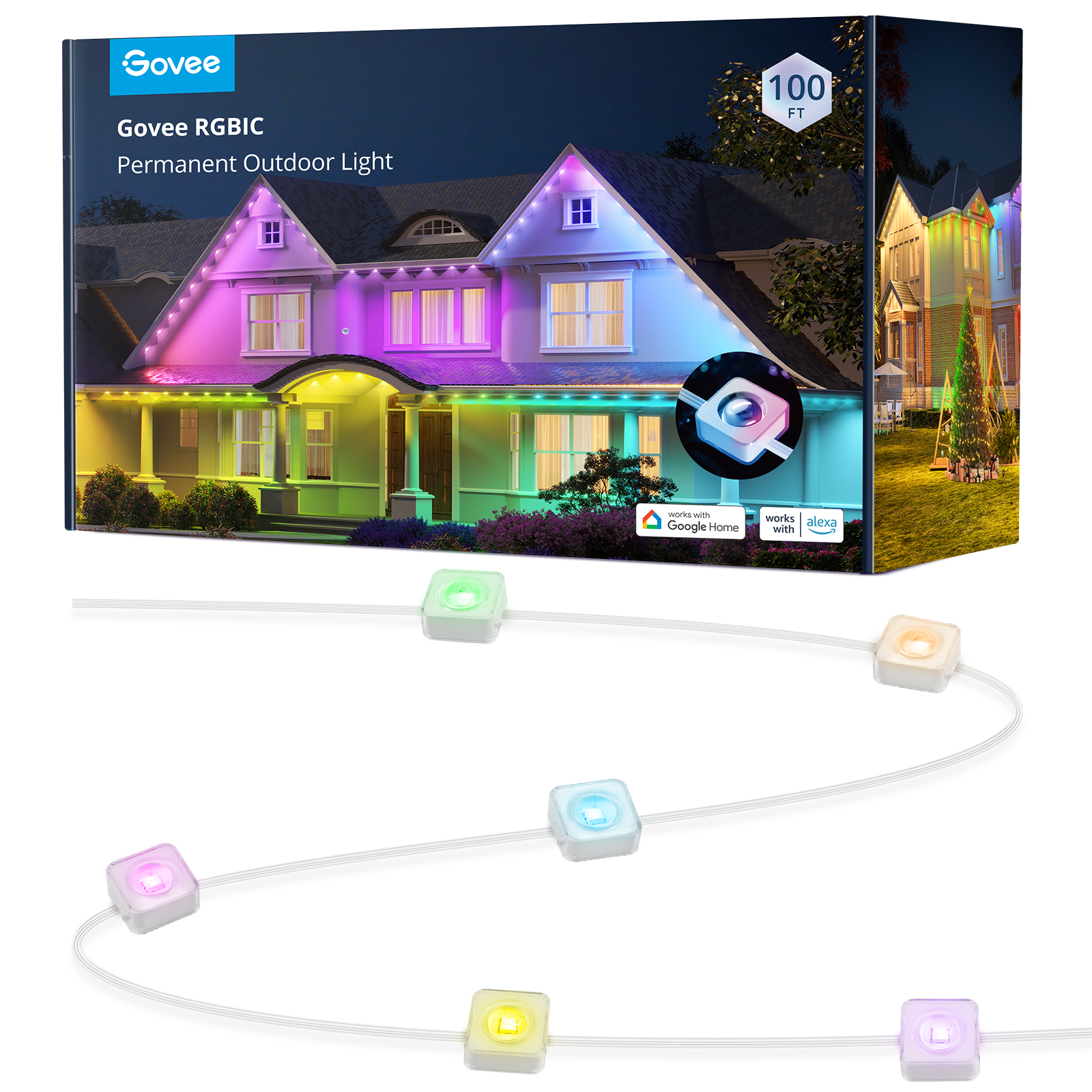 photo GOVEE Bande LED solaire 30m H705A3D1 blanc, Outdoor