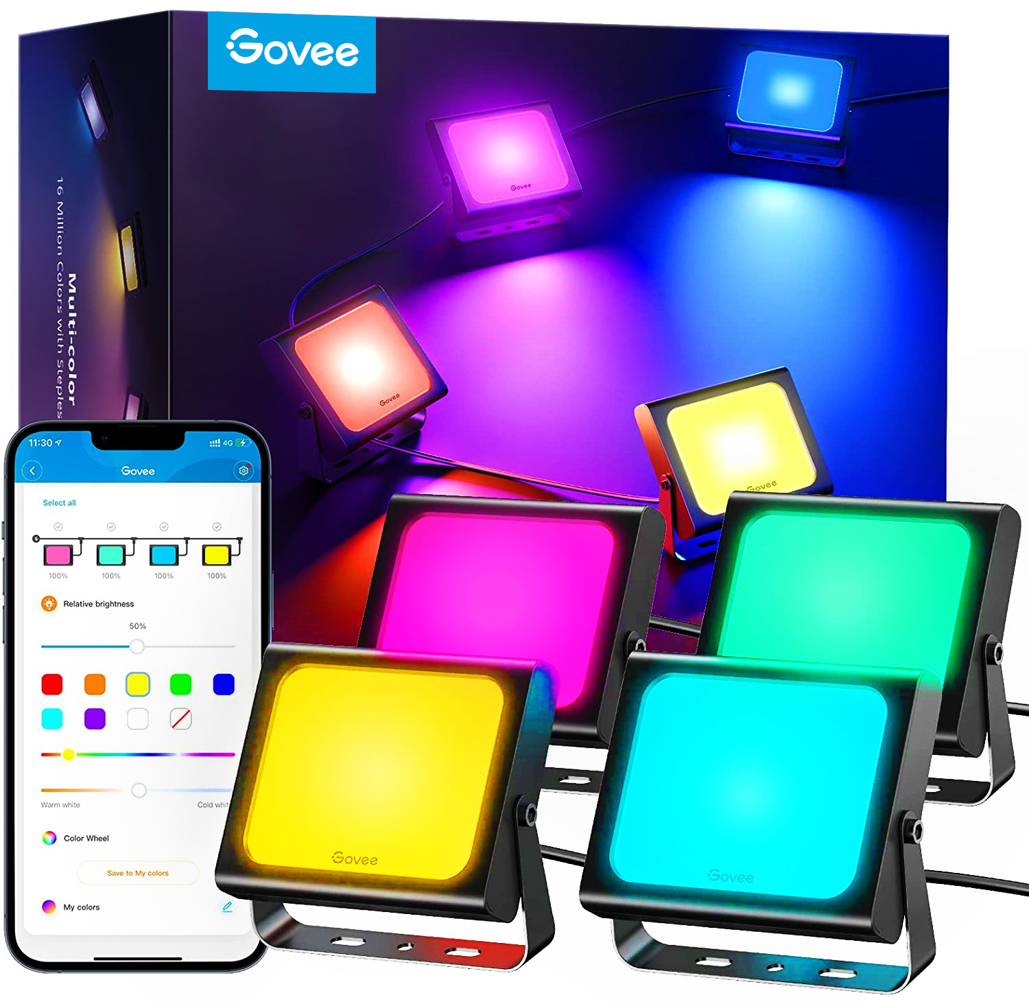 photo GOVEE LED Smart projecteurs 4 Stk. H7060312 Outdoor