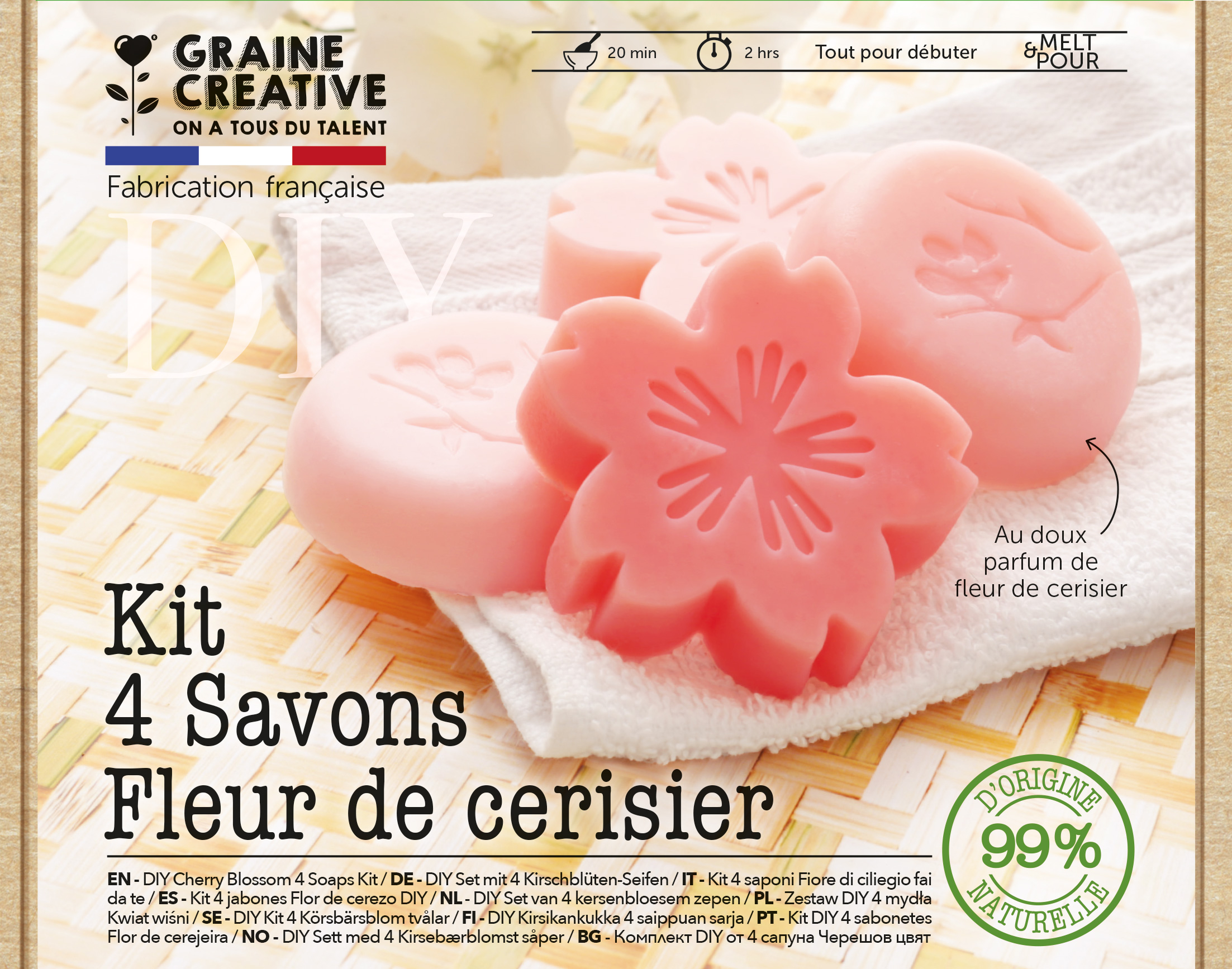 photo GRAINE CREATIVE Kit DIY de savon GC-200552 Fleur cerisi.