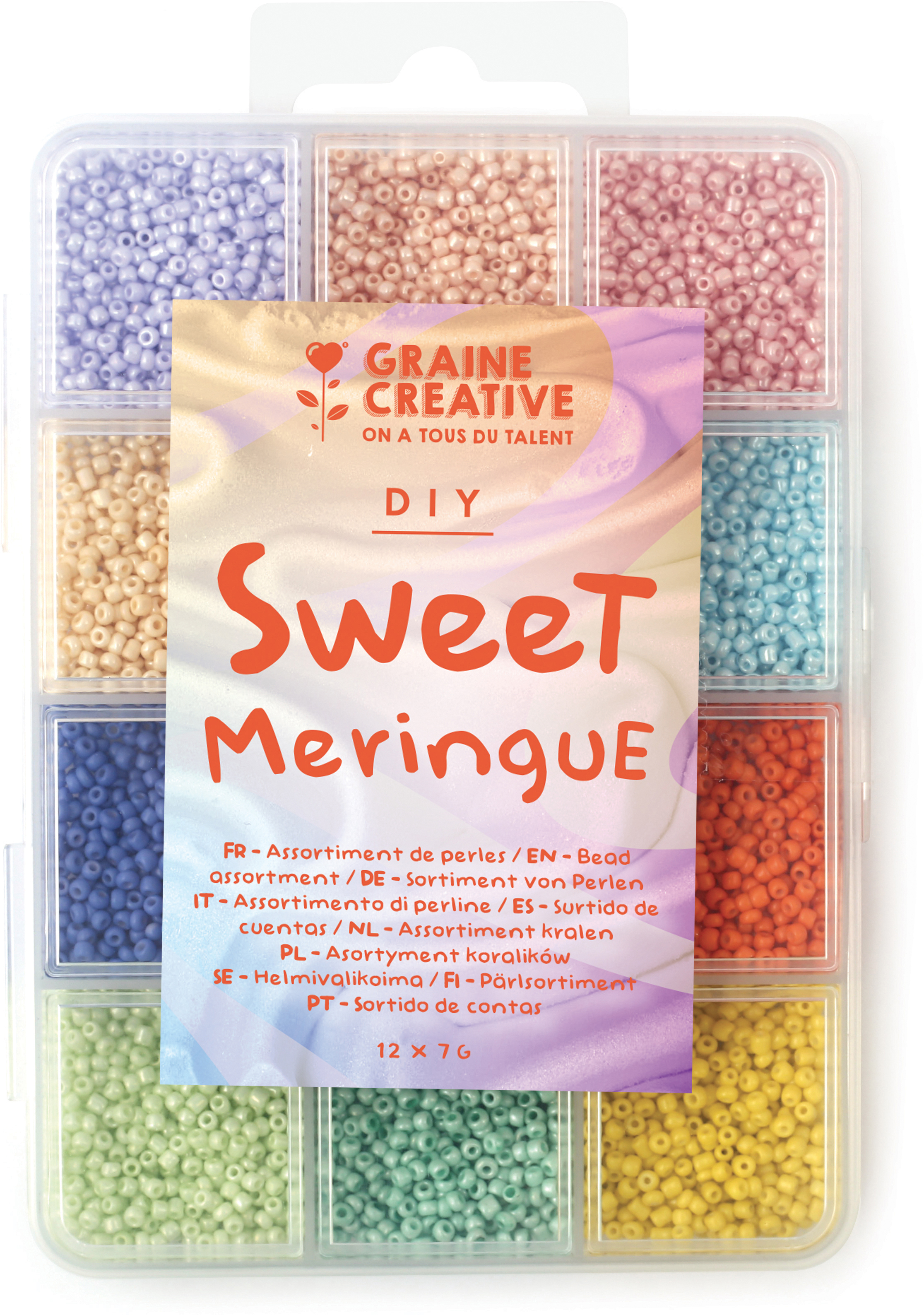 photo GRAINE CREATIVE Kit de perles Sweet Meringue GC-736109 12 couleurs