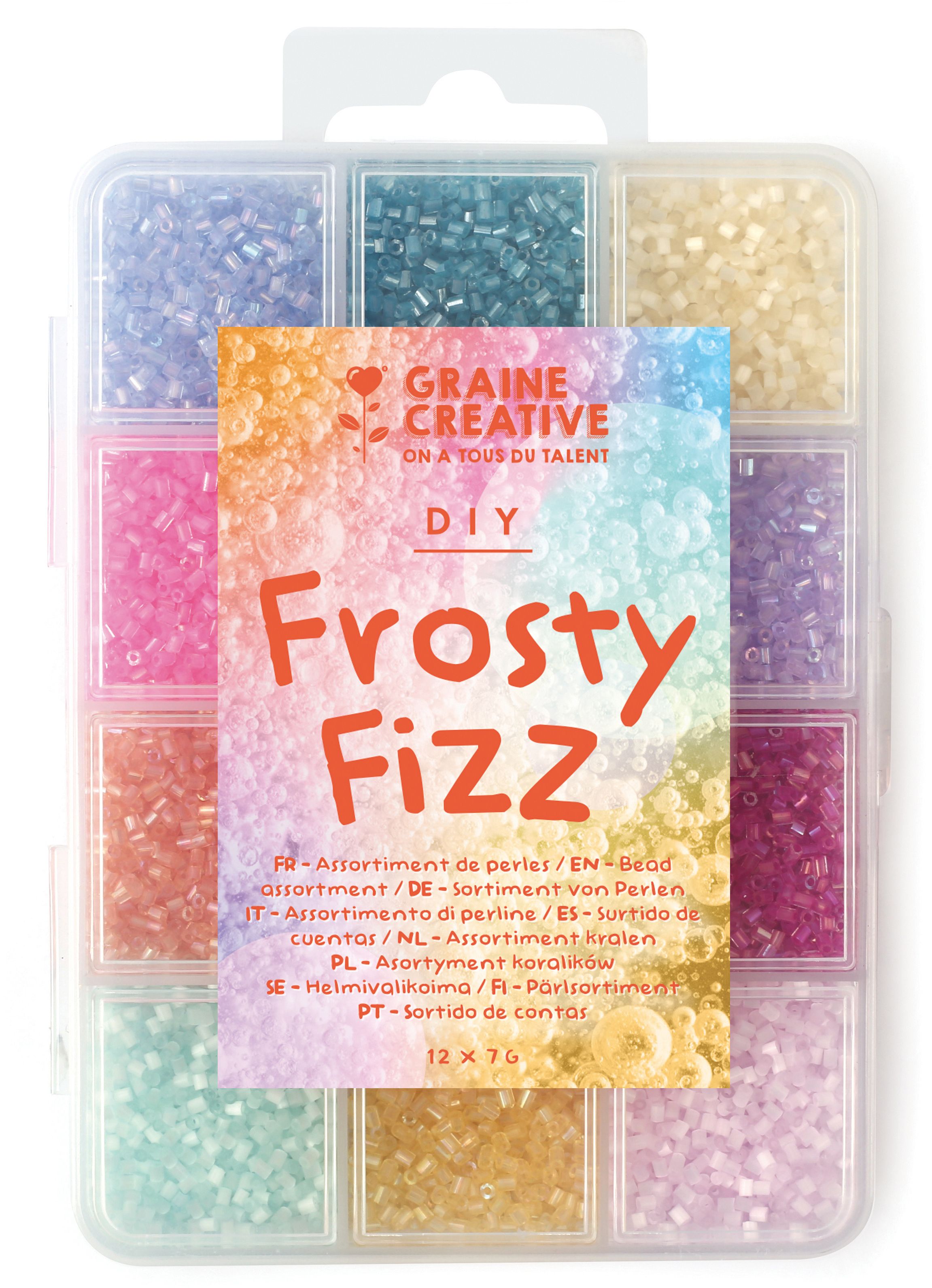 photo GRAINE CREATIVE Kit de perles Frosty Fizz GC-736111 12 couleurs