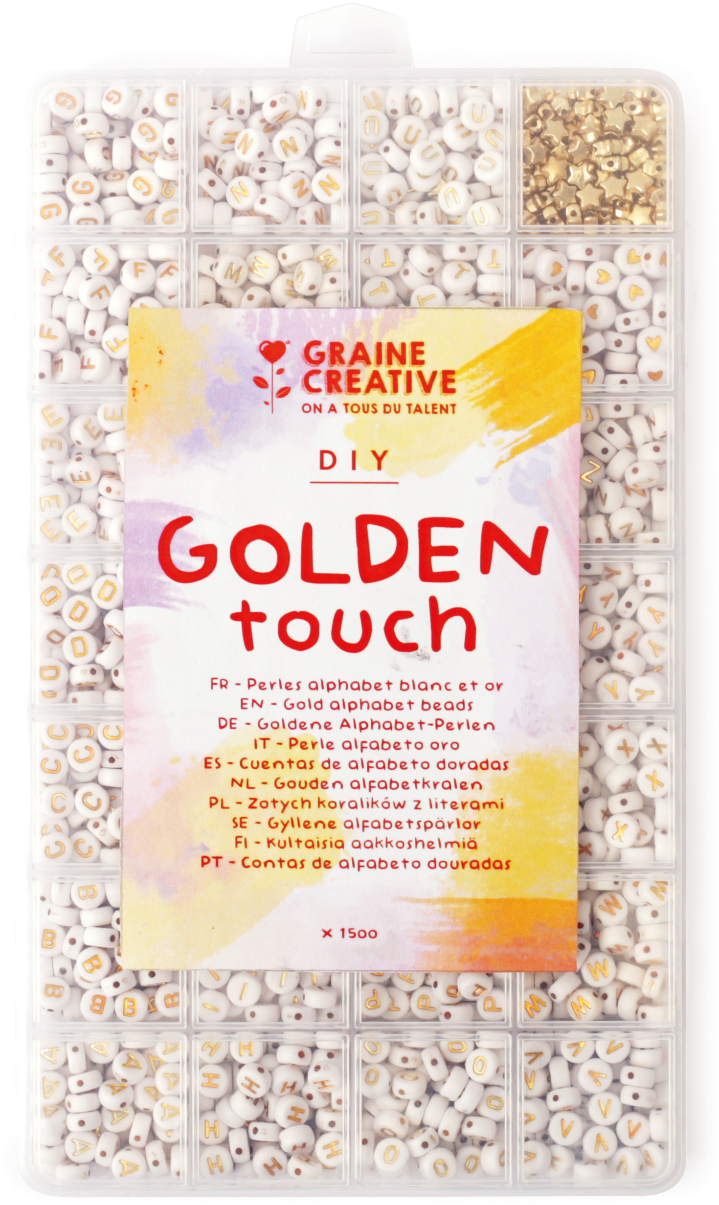 photo GRAINE CREATIVE Perles lettres GC-736124 Golden Touch 1500 pièces