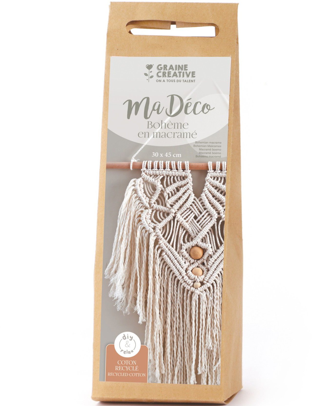 photo GRAINE CREATIVE Makramee Kit Bohème GC-791061 accessoires incl.
