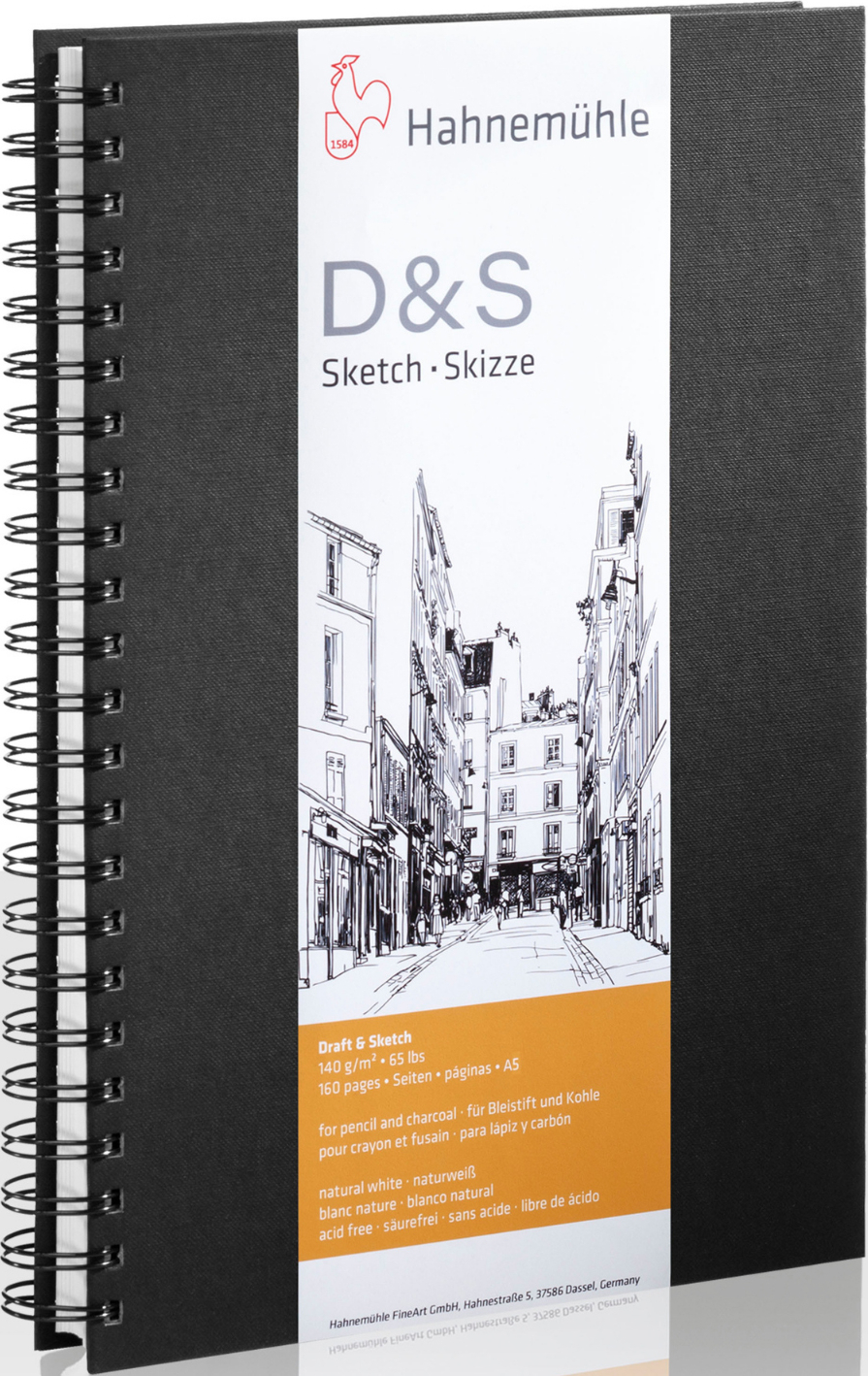 photo HAHNEMÜHLE Livre à spirales D&S A5 haut 10628207 noir 80 feuilles