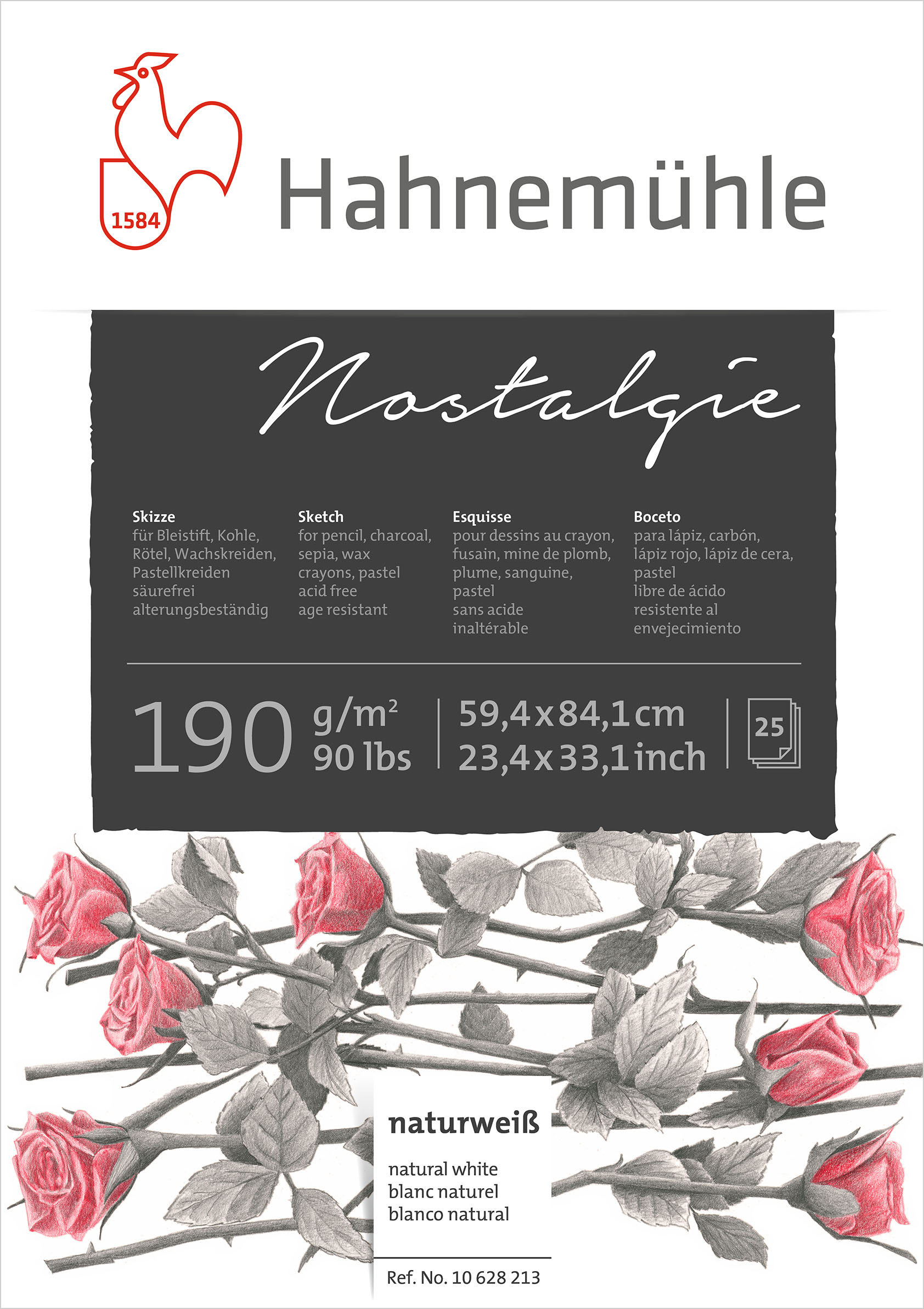 photo HAHNEMÜHLE Bloc à dessin Nostalgie A1 10628213 blanc, 190g 25 feuilles