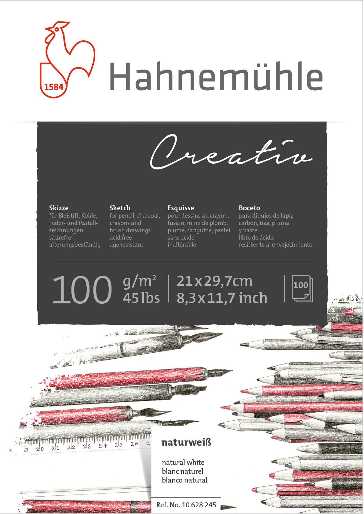 photo HAHNEMÜHLE Bloc à dessin Creativ A4 10628245 blanc, 100g 100 feuilles