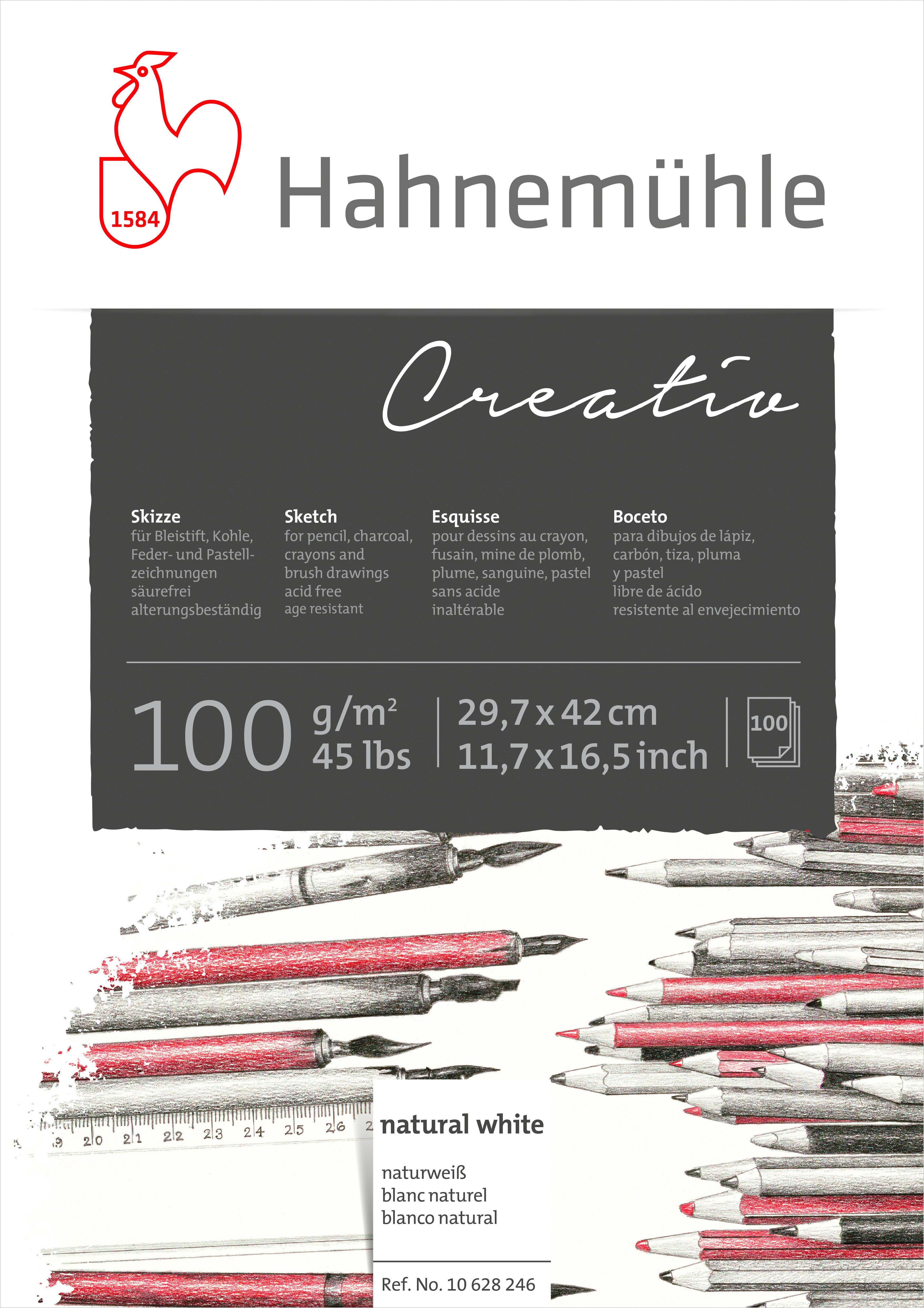 photo HAHNEMÜHLE Bloc à dessin Creativ A3 10628246 blanc, 100g 100 feuilles