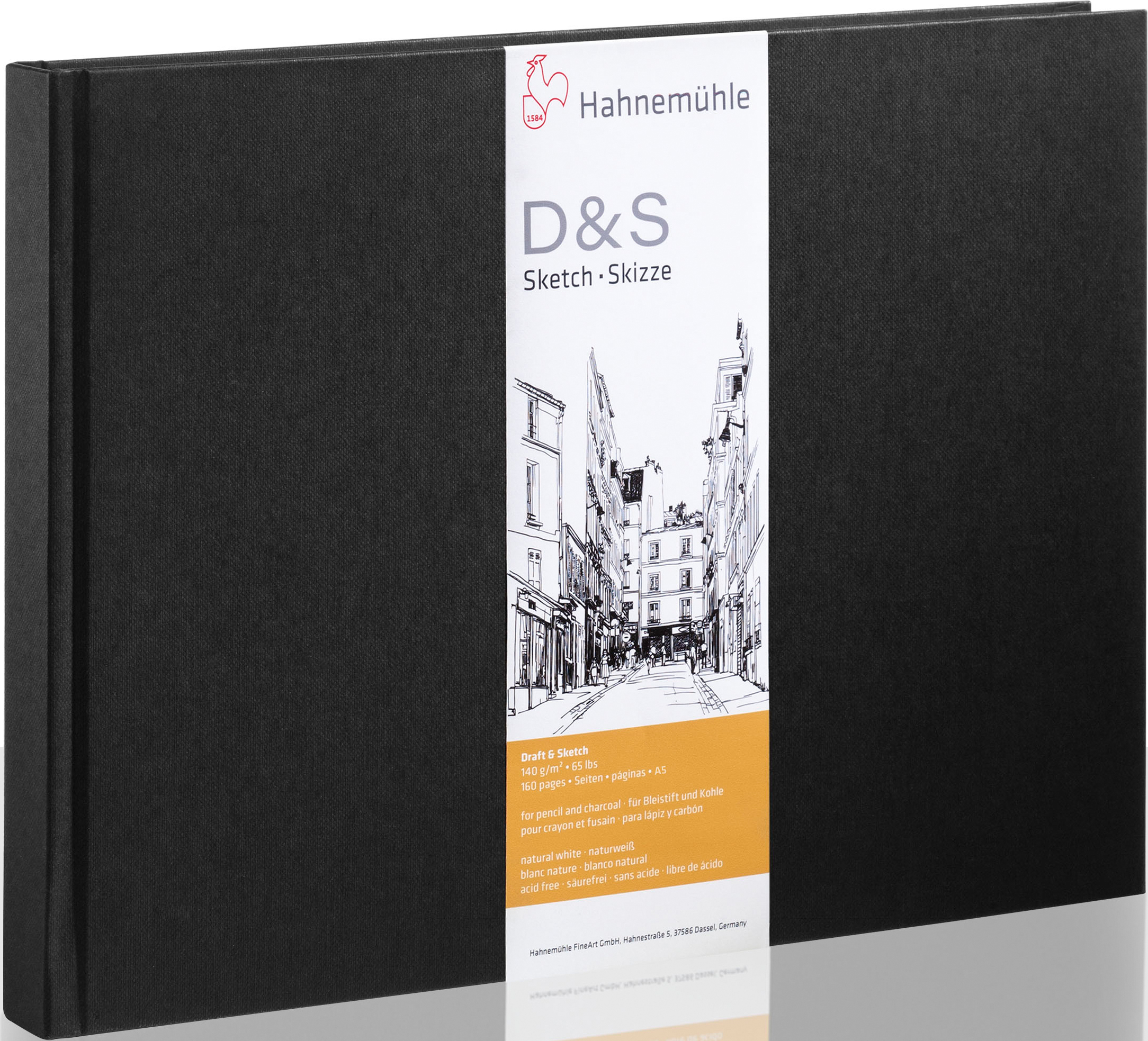 photo HAHNEMÜHLE Sketchbook D&S A5 quer 10628271 noir 80 feuilles