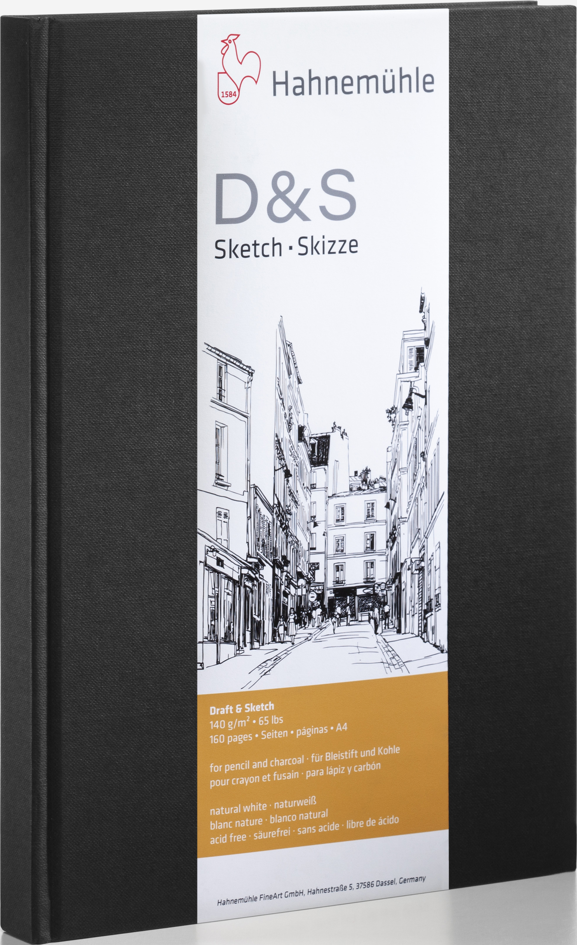 photo HAHNEMÜHLE Sketchbook D&S A6 hoch 10628323 noir 62 feuilles