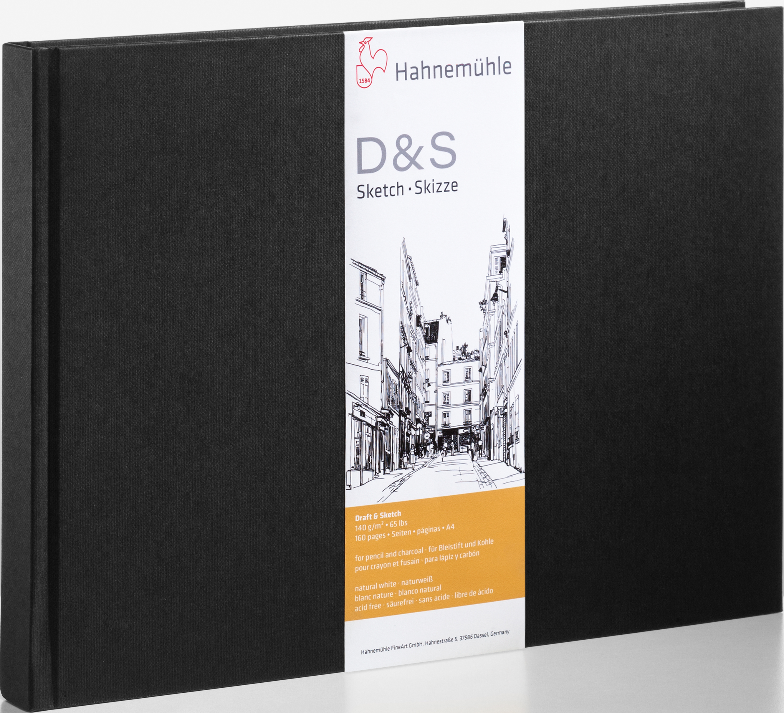 photo HAHNEMÜHLE Sketchbook D&S A6 quer 10628324 noir 62 feuilles