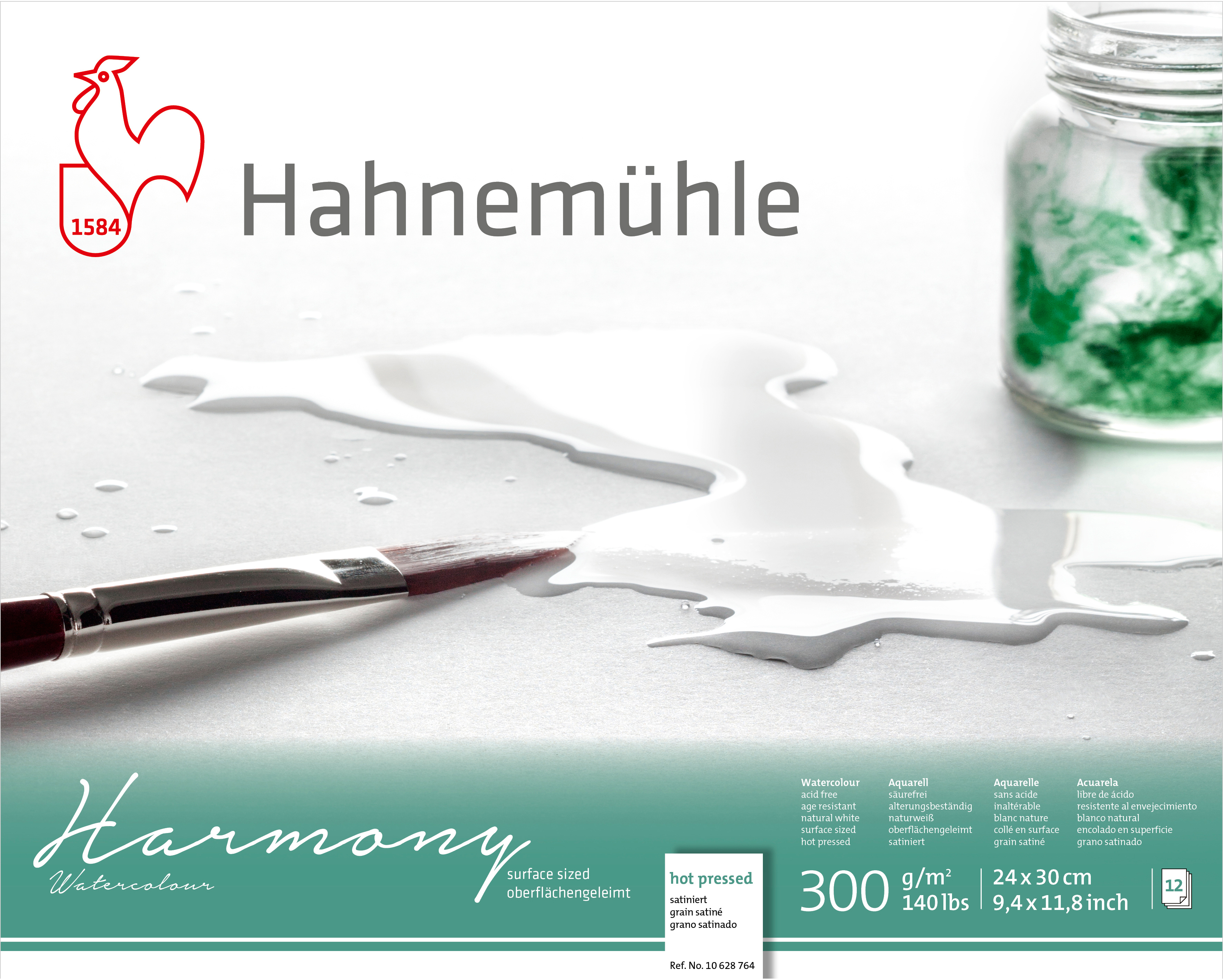 photo HAHNEMÜHLE Bloc aquarelle Harmony 24x30cm 10628764 blanc satiné, 300g 12 feuilles