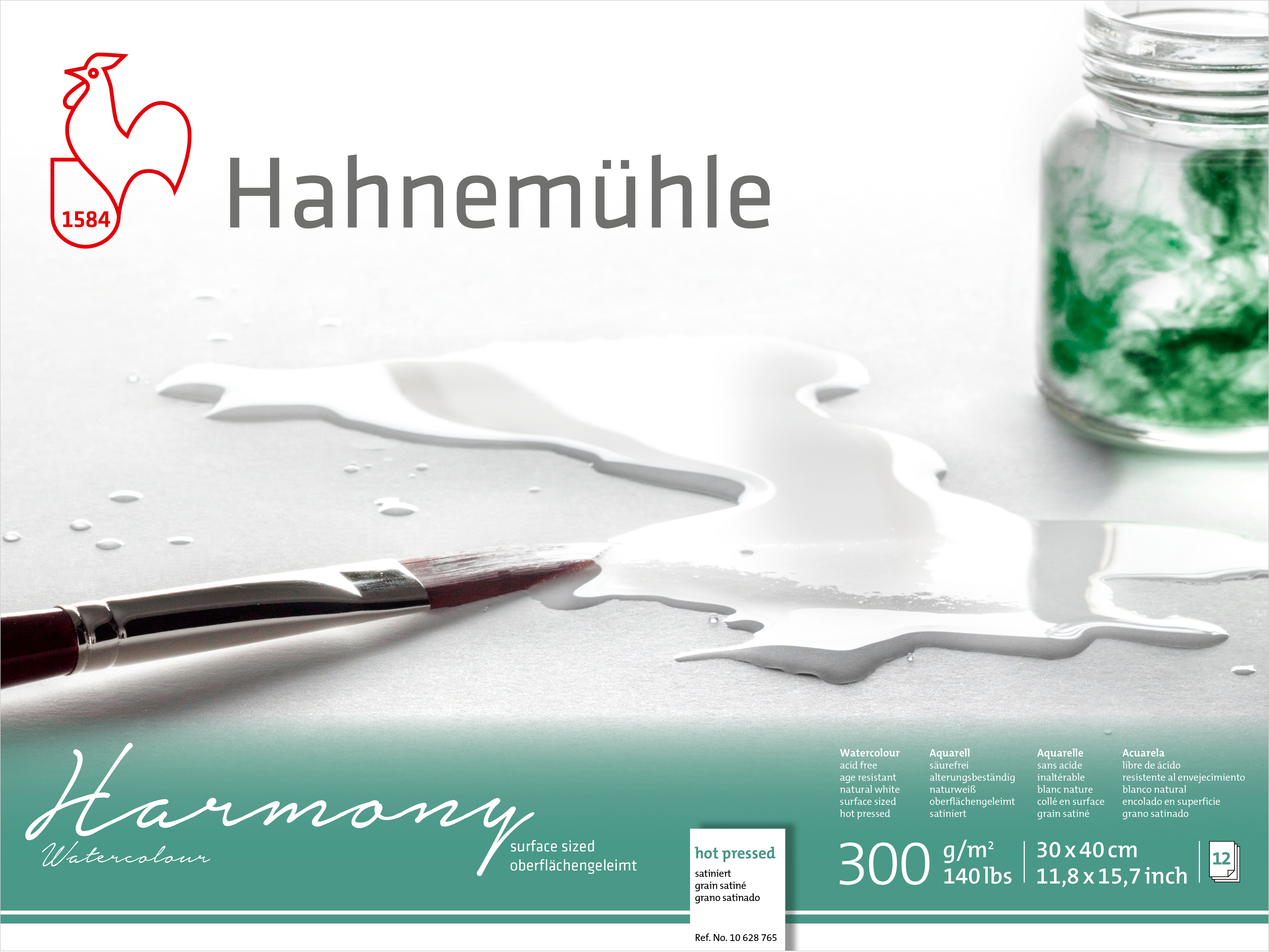 photo HAHNEMÜHLE Bloc aquarelle Harmony 30x40cm 10628765 blanc satiné, 300g 12 feuilles
