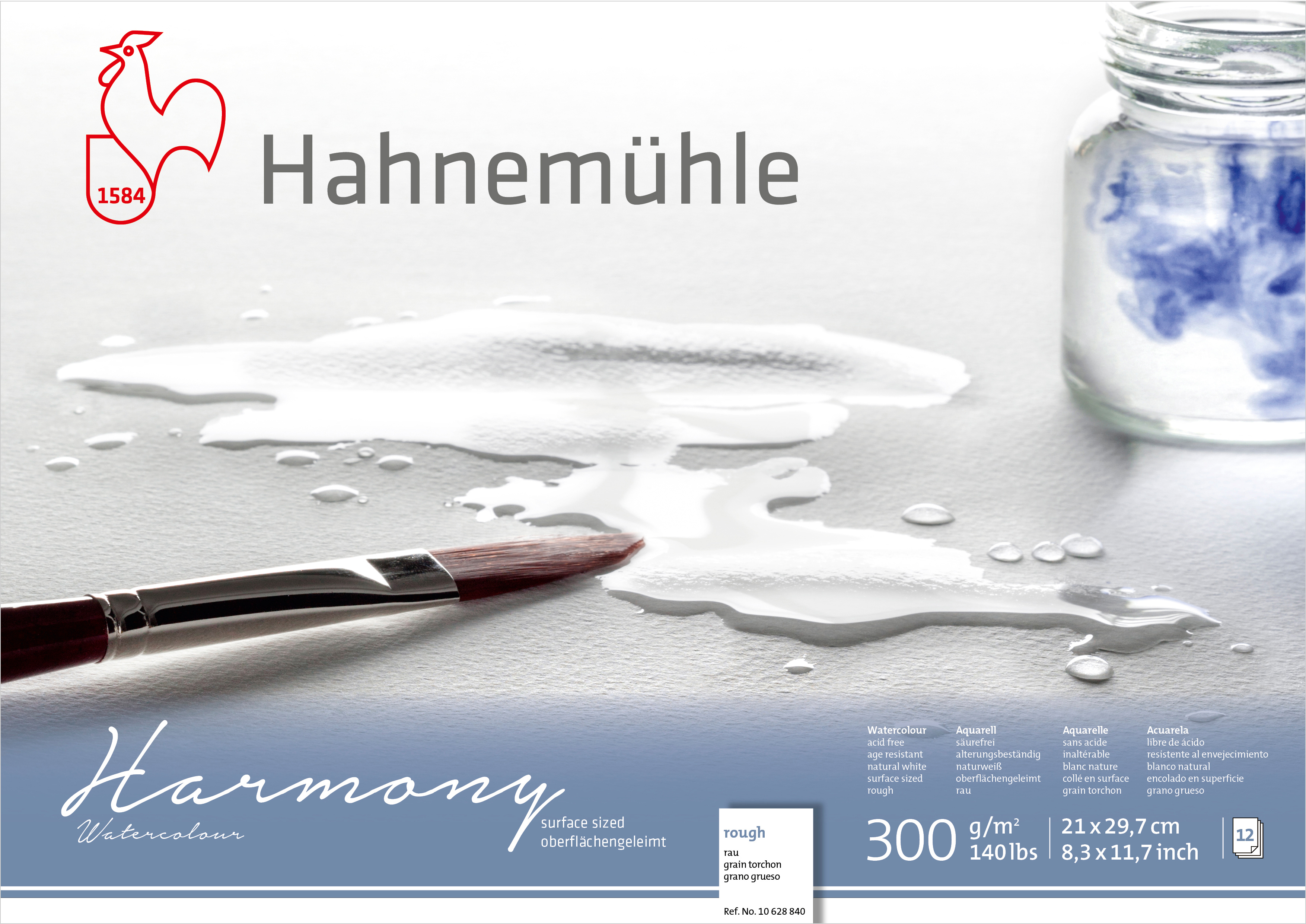 photo HAHNEMÜHLE Bloc aquarelle Harmony A4 10628840 blanc rugueux, 300g 12 fl.