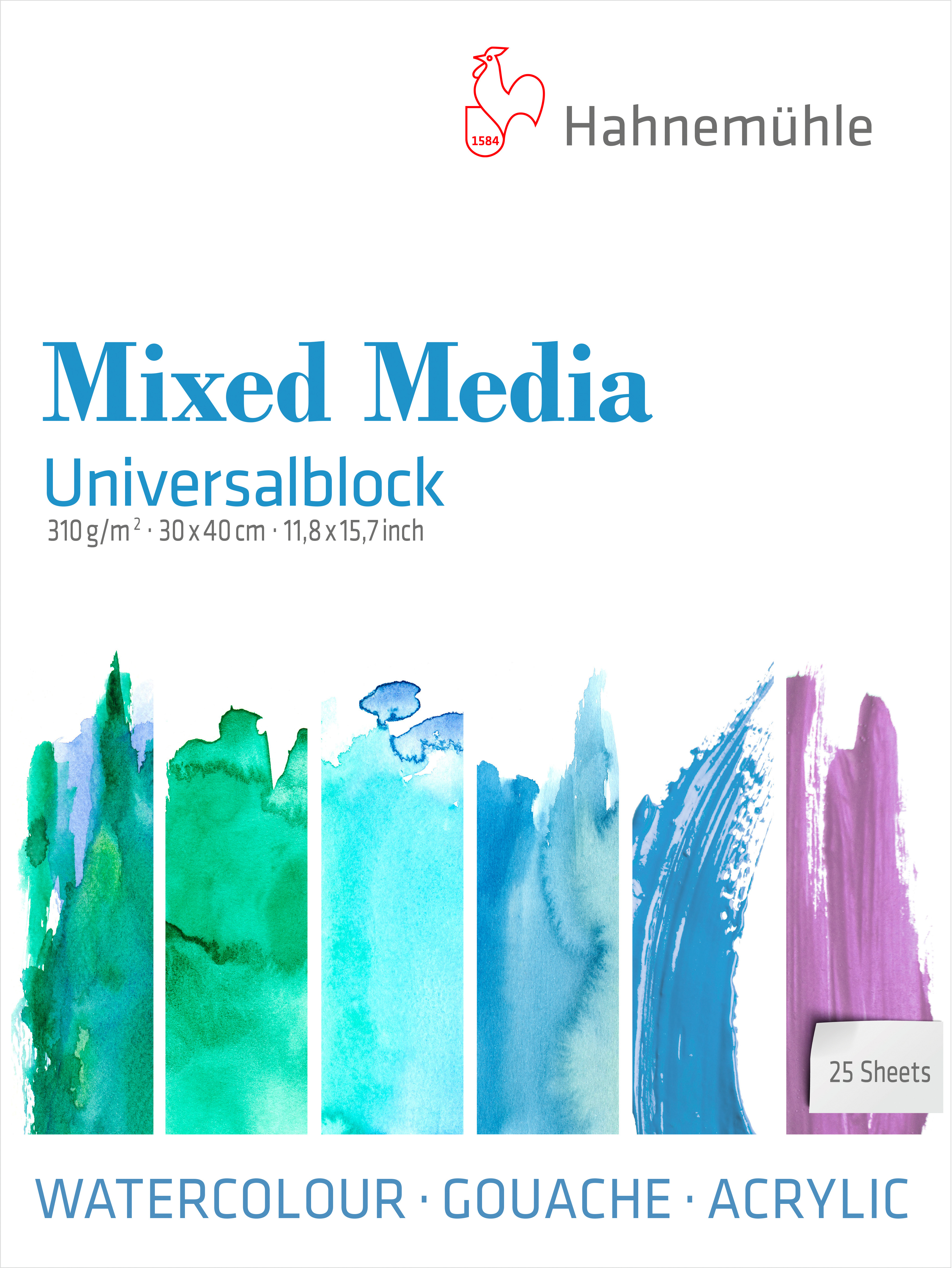 photo HAHNEMÜHLE Bloc universel 30x40cm 10650201 blanc, 310g 25 feuilles