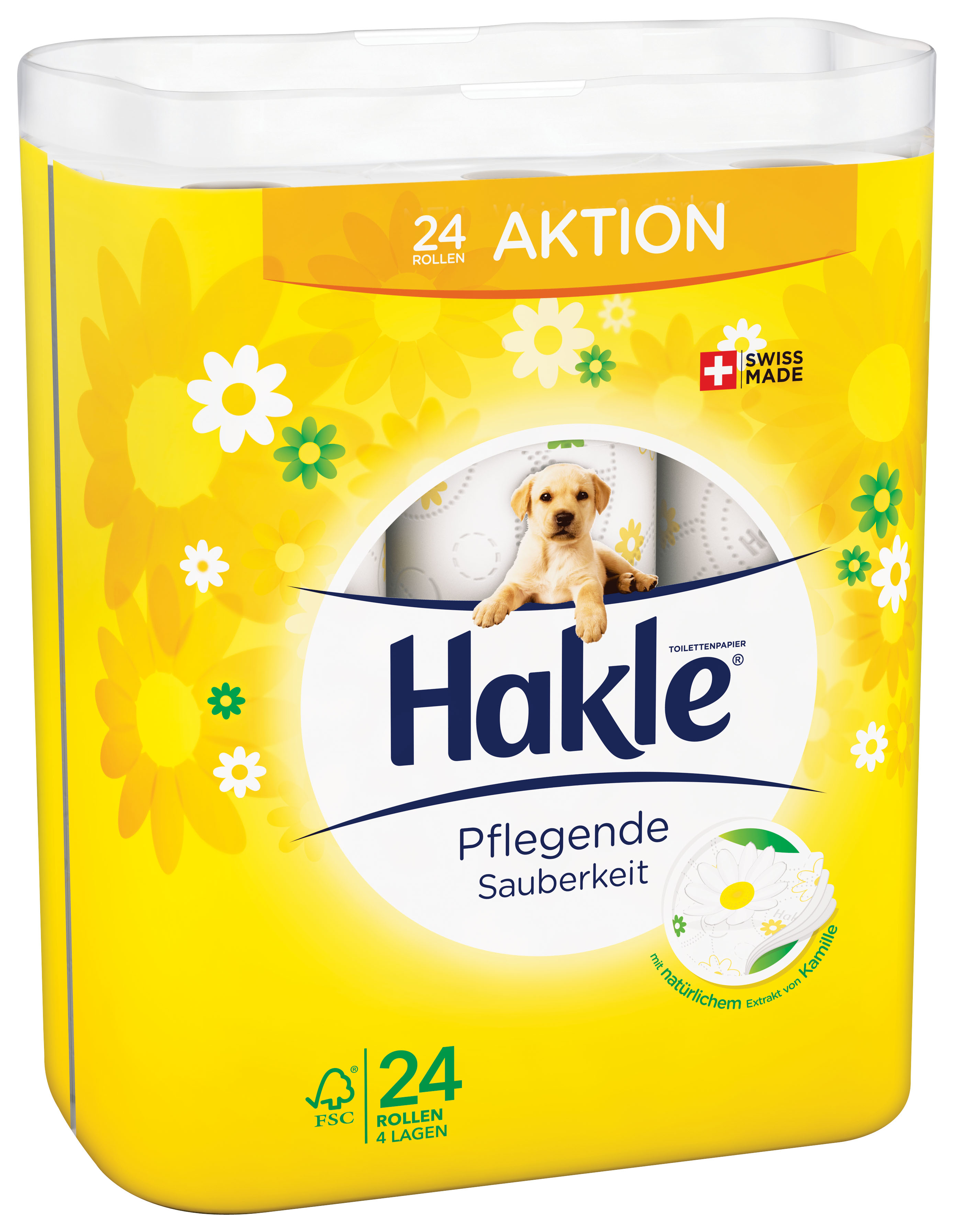HAKLE Toilettenpapier Kamille 4410808 24 Rollen, 4-lagig