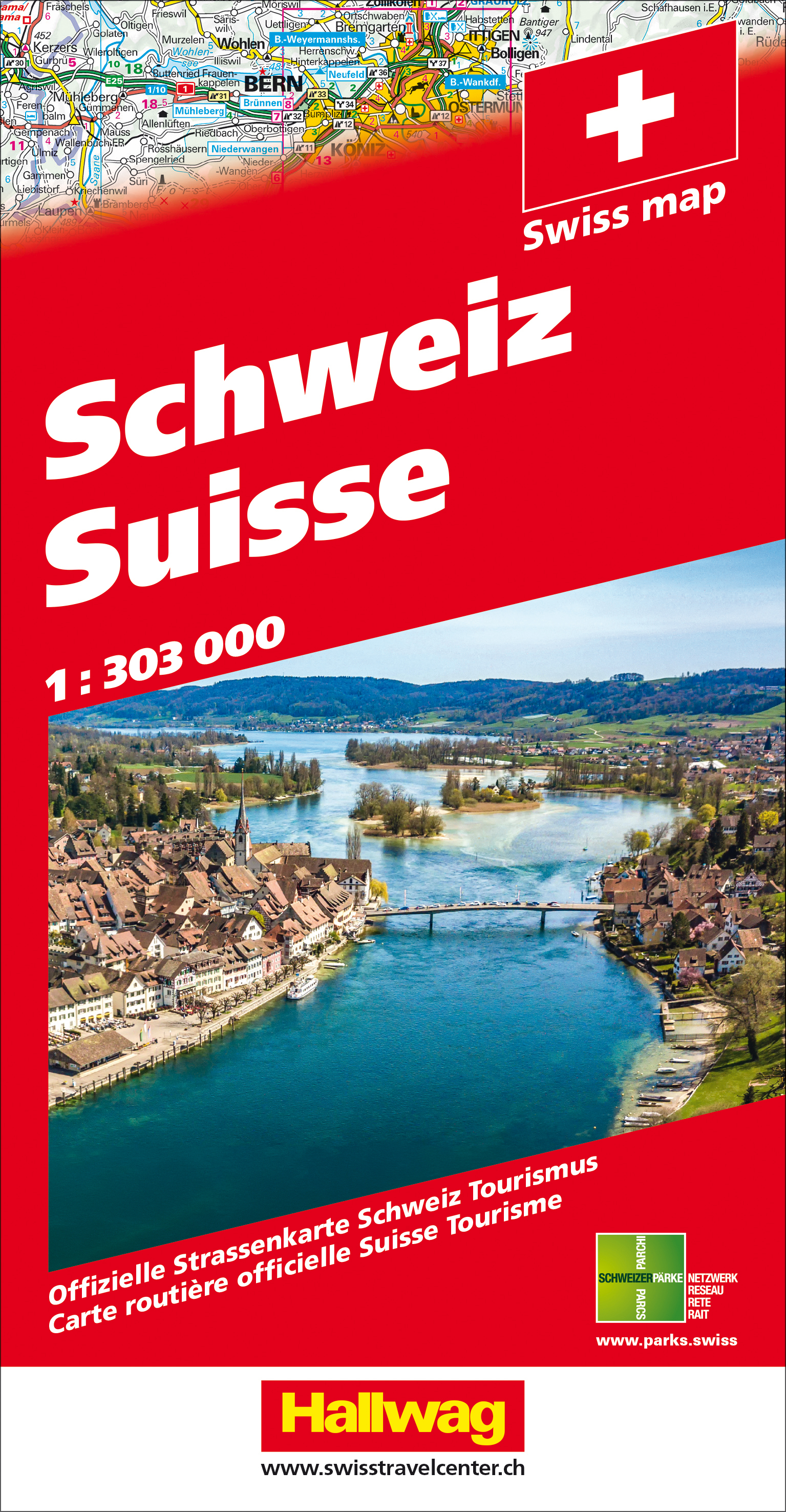 photo HALLWAG Carte routière 3-8283-1048- Suisse 1:303 000