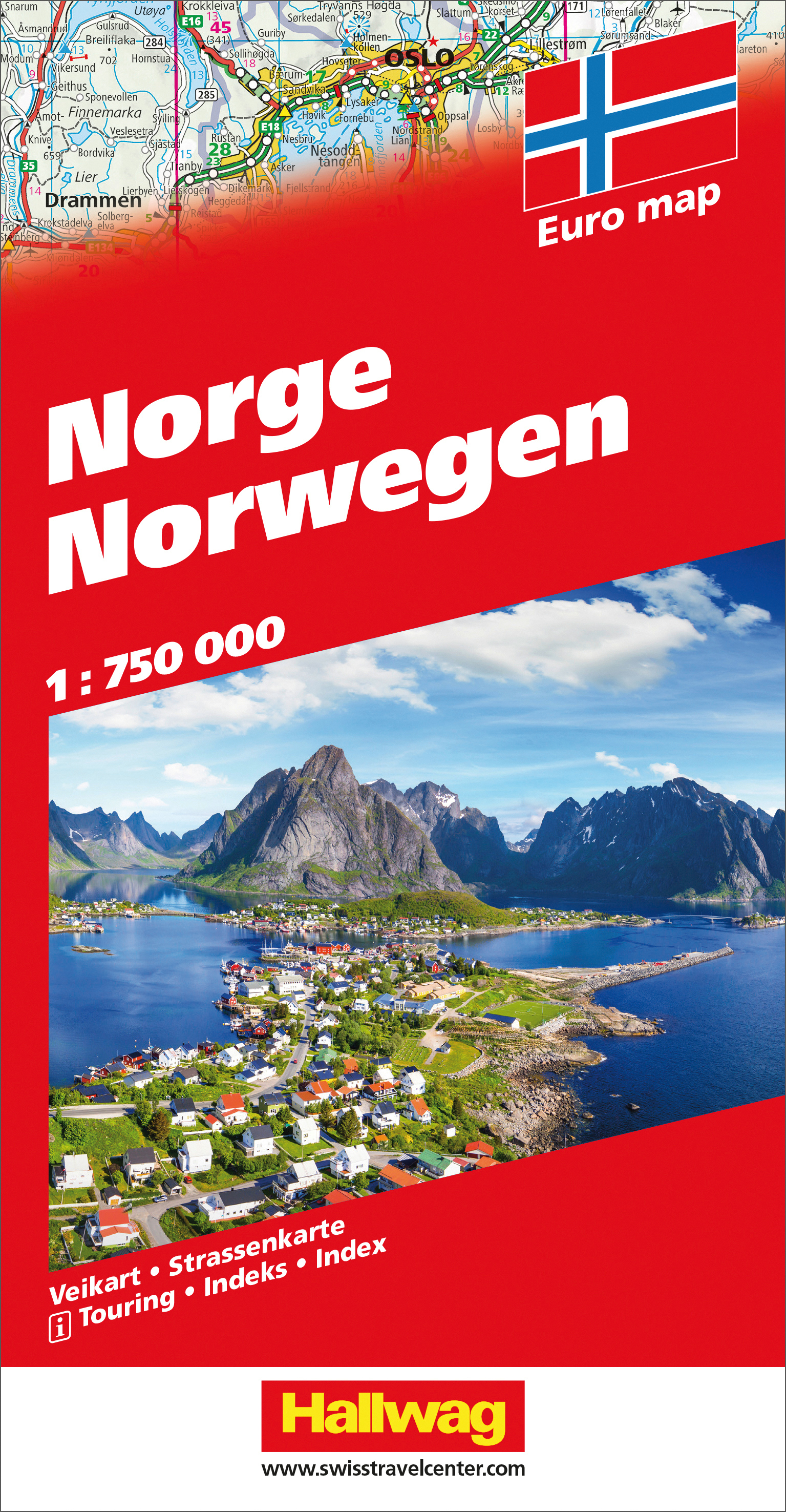 HALLWAG Strassenkarte 382830887 Norwegen (Dis/BT) 1:750'000
