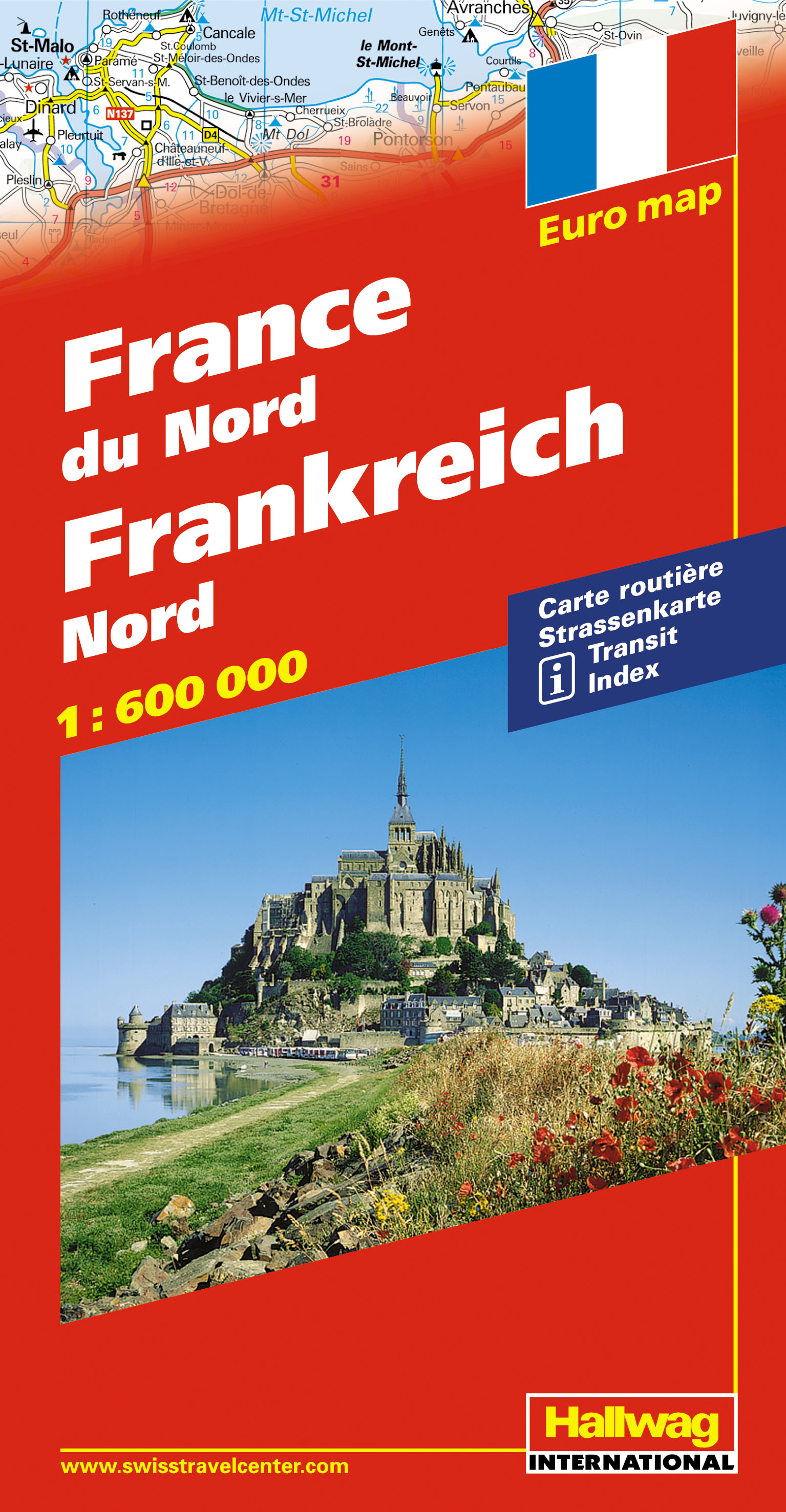 HALLWAG Strassenkarte 382830970 Frankreich Nord 1:600'000