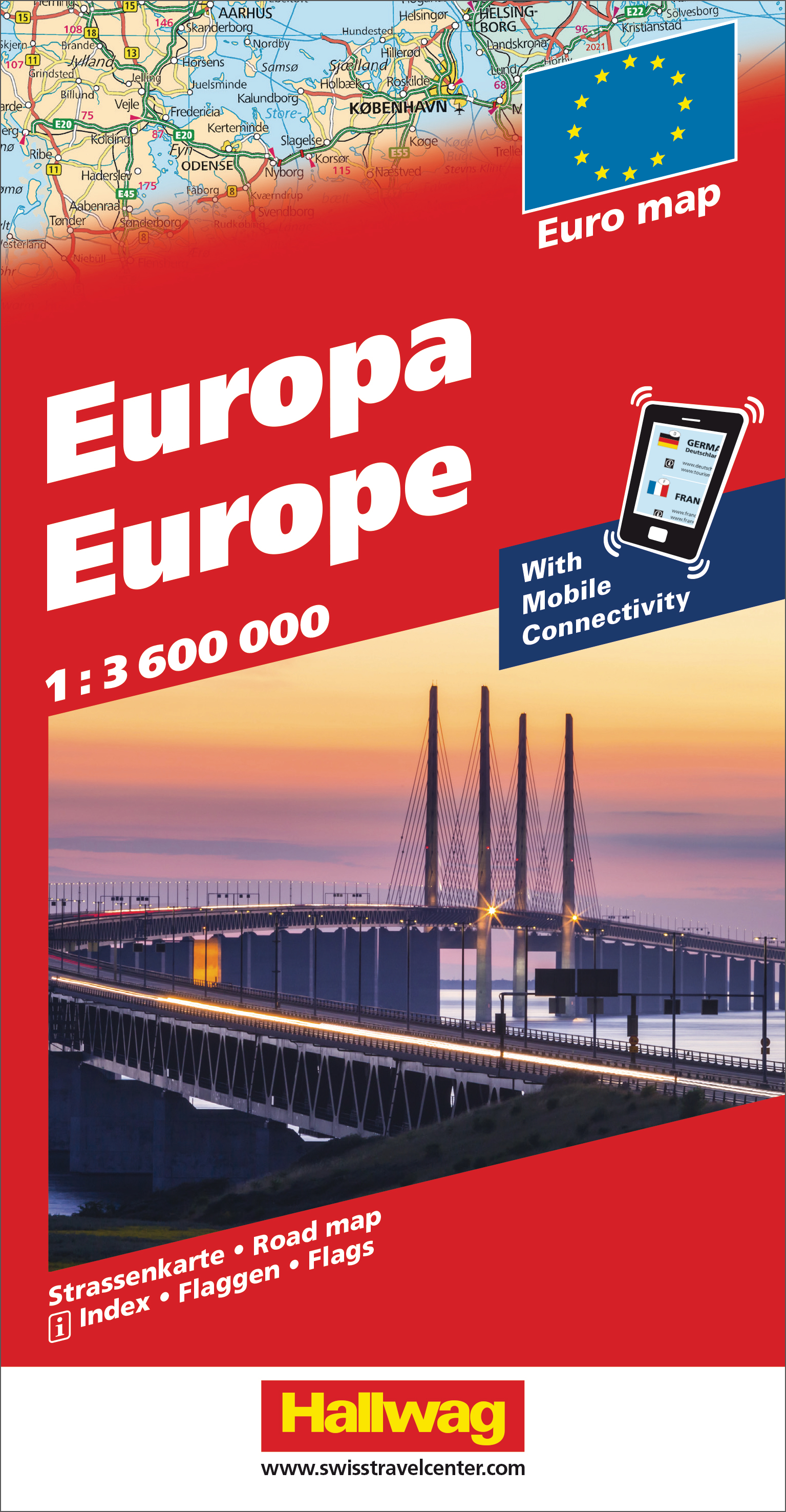 HALLWAG Strassenkarte 382830993 Europa (Dis/BT) 1:3,6 Mio.