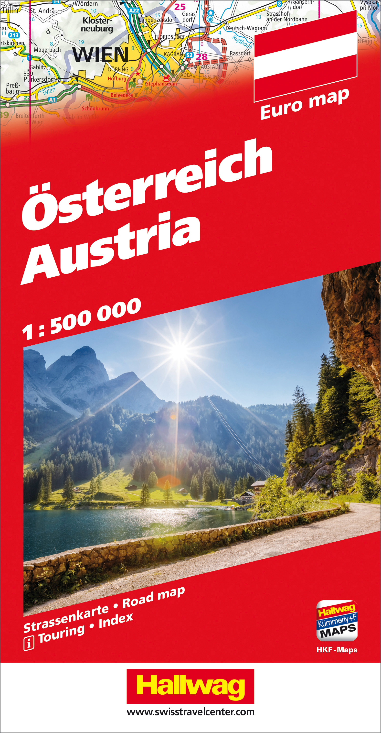 HALLWAG Strassenkarte 382830994 Österreich (Dis) 1:500'000