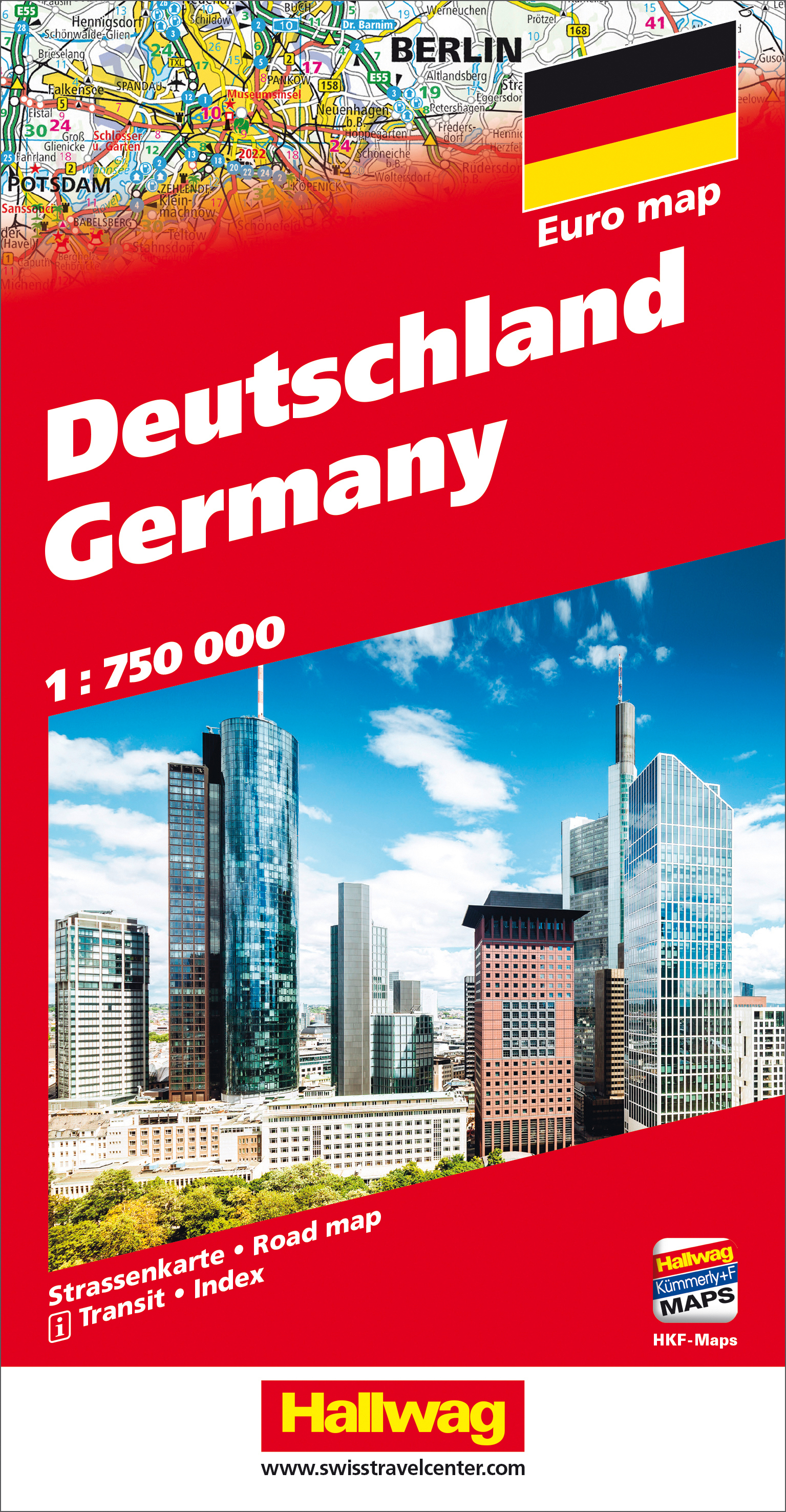 HALLWAG Carte routière 382831061 Allemagne (Dis) 1:750'000