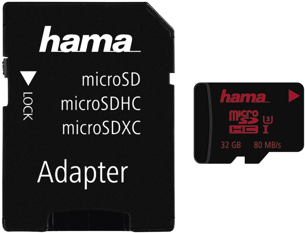 HAMA Carte microSDHC 32GB UHS 123981 Class 3 UHS-I 80MB/s,Adapt.