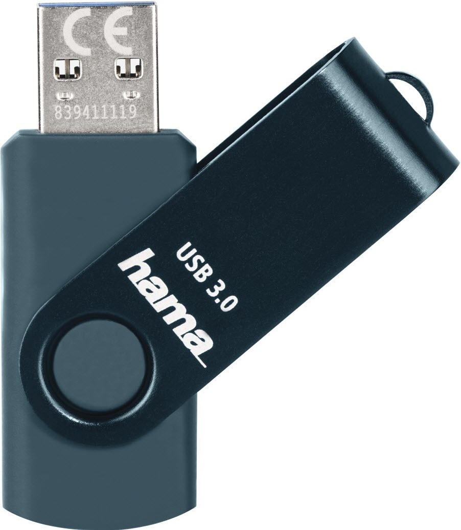 HAMA Clé USB Rotate 182465 3.0, 128GB, 90 MB/s, pétrole