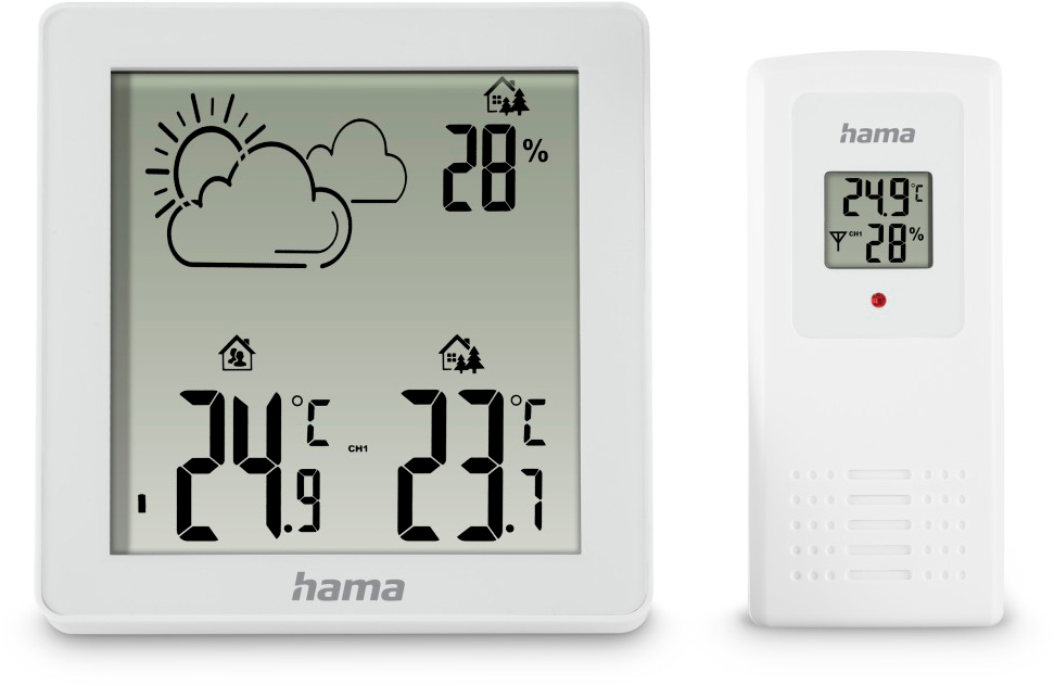 HAMA Wetterstation Zakynthos 222234 weiss, mit Sensor