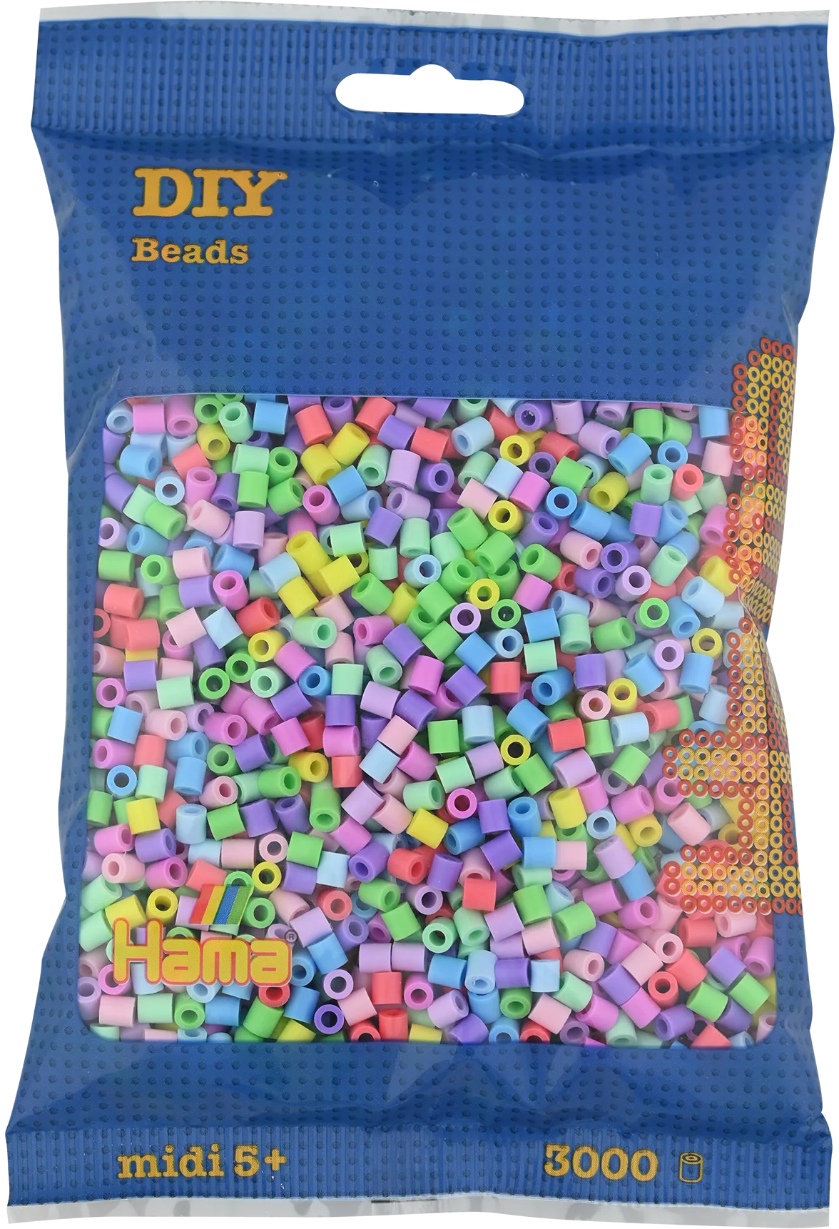 photo HAMA Perles à repasser Midi G101201-50 3000 perles, mix pastel 50