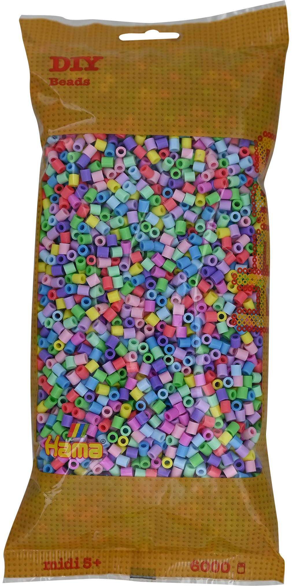 photo HAMA Perles à repasser Midi G101205-50 6 000 perles, mix pastel 50