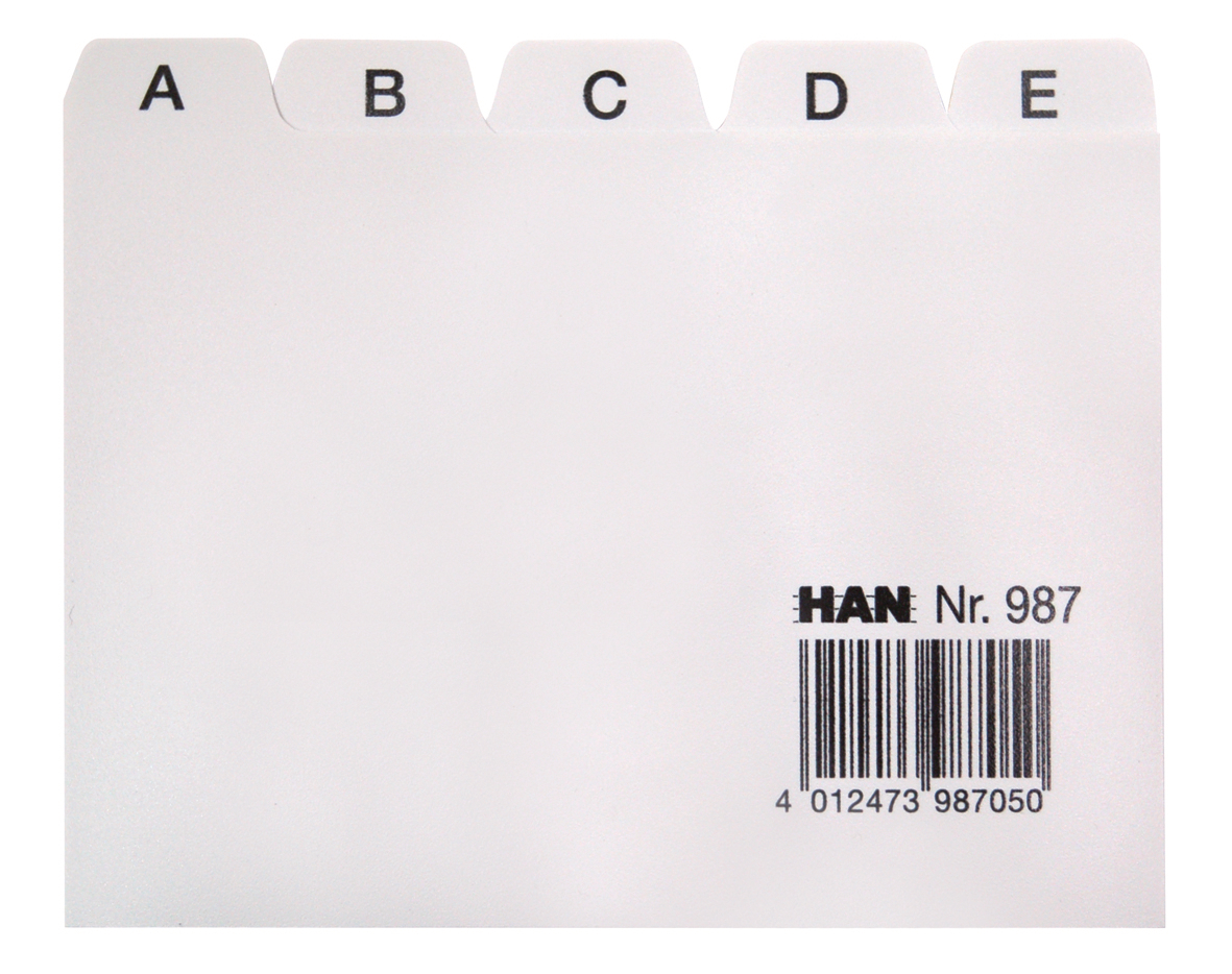 HAN Cartes-quides A-Z A7 987 gris 25 pcs.