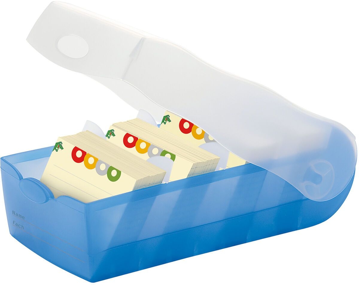 HAN Karteibox Croco A8 998-643 blau 9.7x6.7x19.1cm