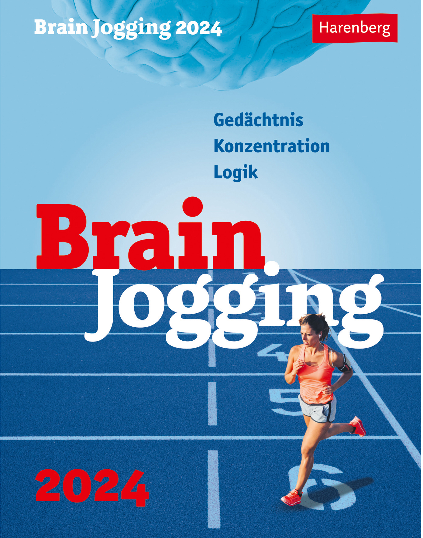 HARENBERG Abreisskal. Brain Jogging 2024 2103700 DE 12.5x16cm